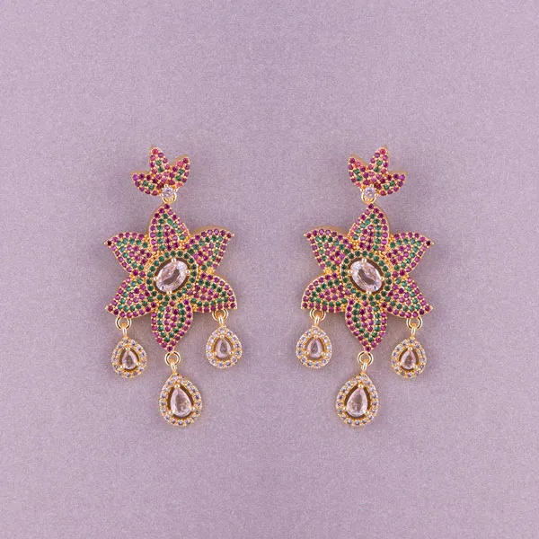 Gold-plated Sudded Drop Earrings