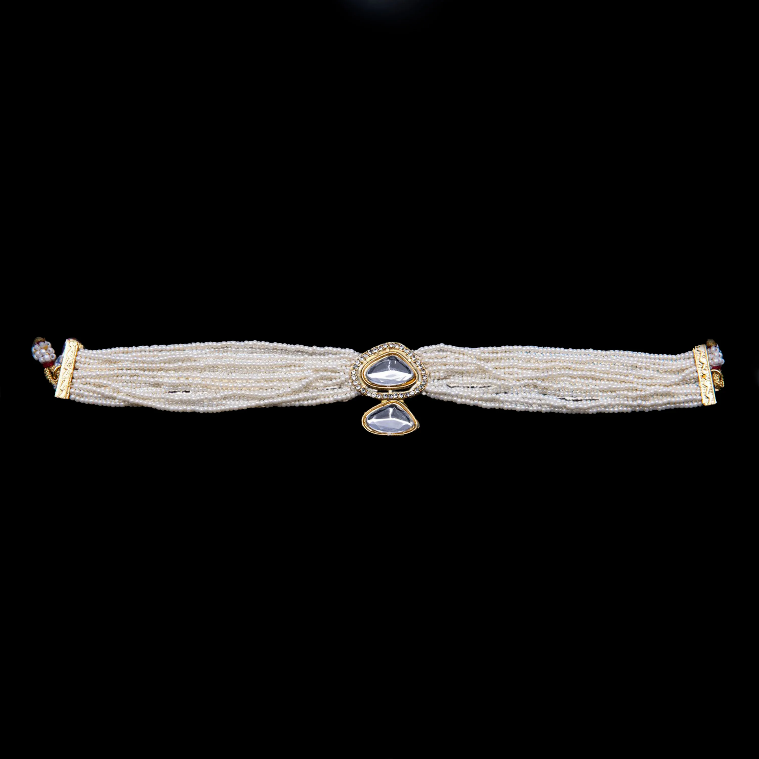 Kundan White Pearl Choker Set