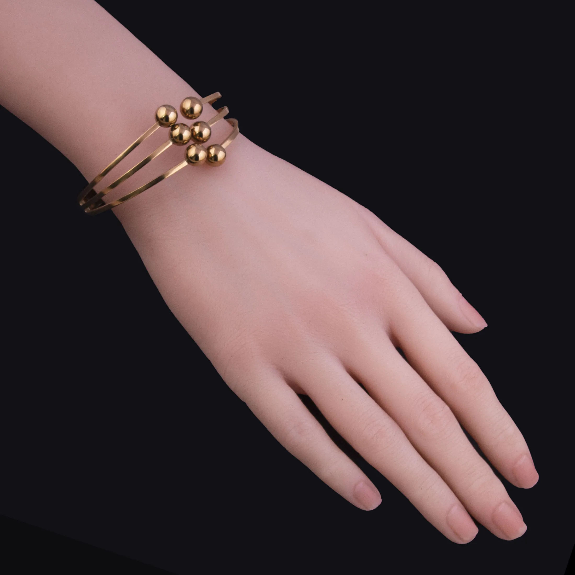Gold Plated Multi Layer Cuff Bracelet
