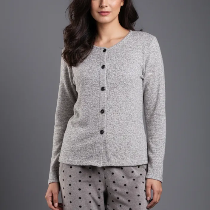 Velour Polka Dot Pajama Set