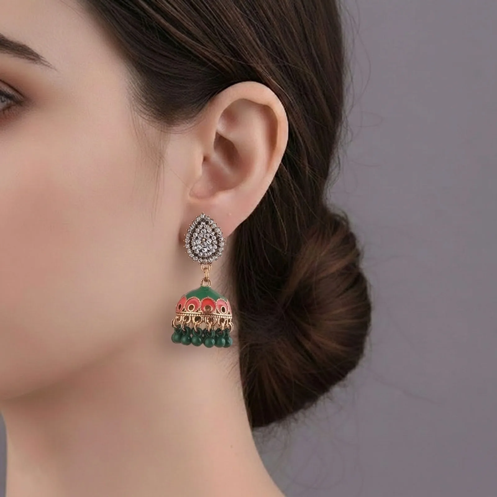 Dome Shape Jhumka Style Earrings