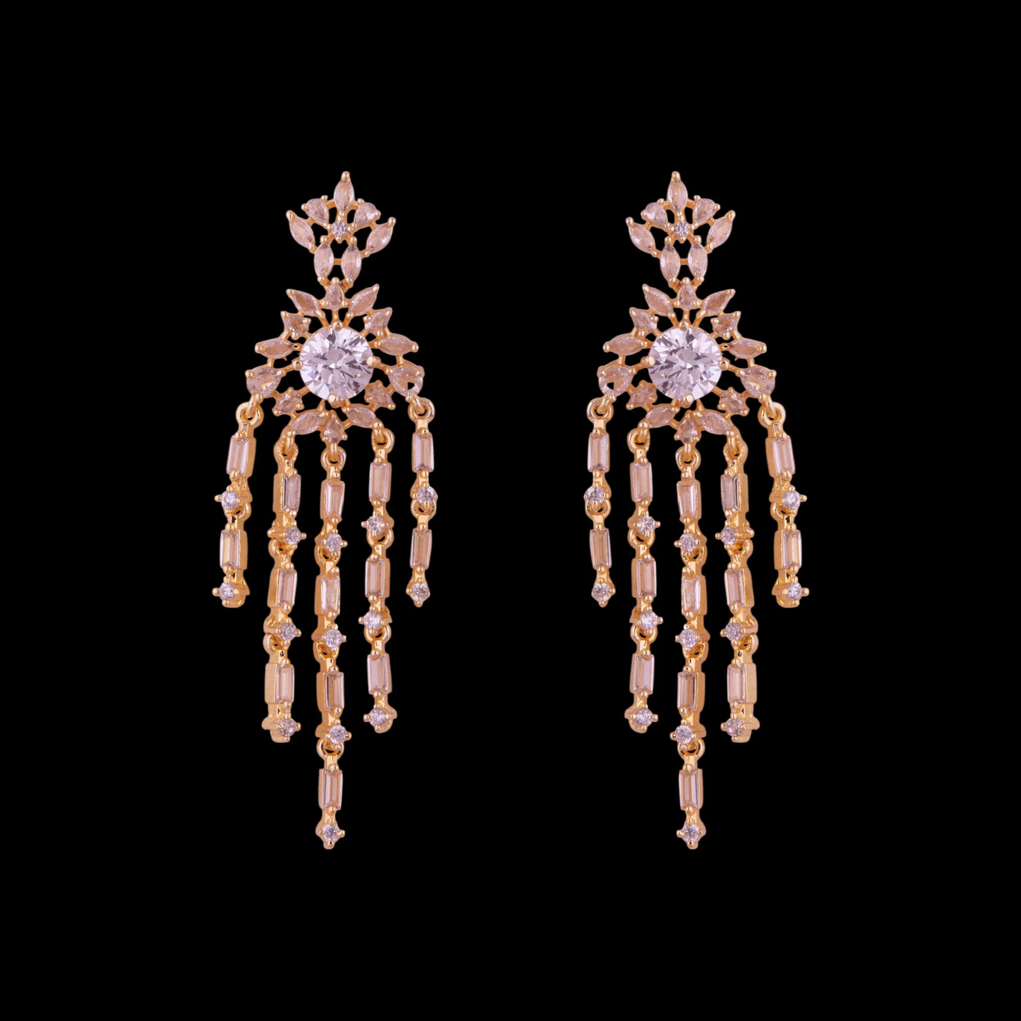 Multi Layered Starburst Zircon Necklace Set