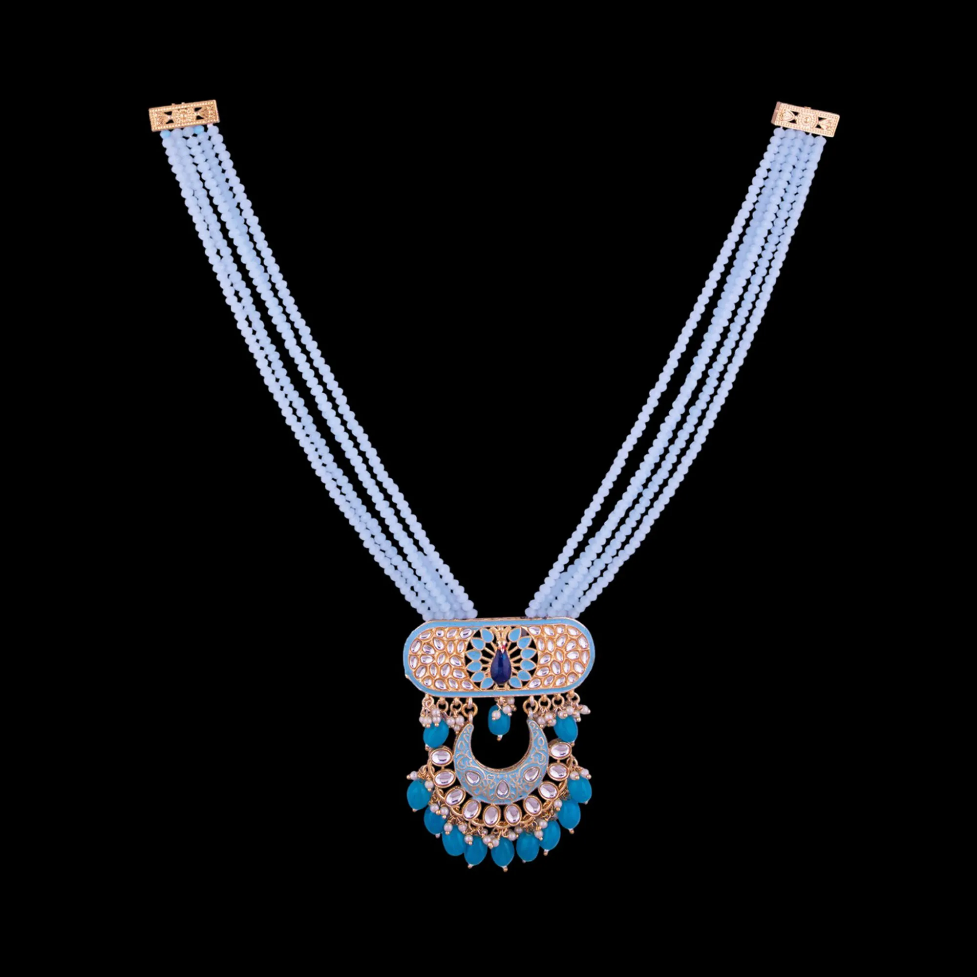 Beaded Chandbali Rani Pearl Mala Set