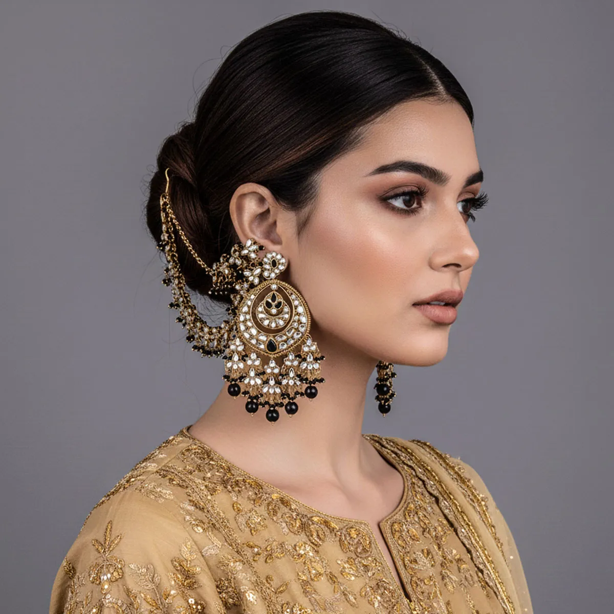 Traditional Indian Bridal Chandbali Earrings