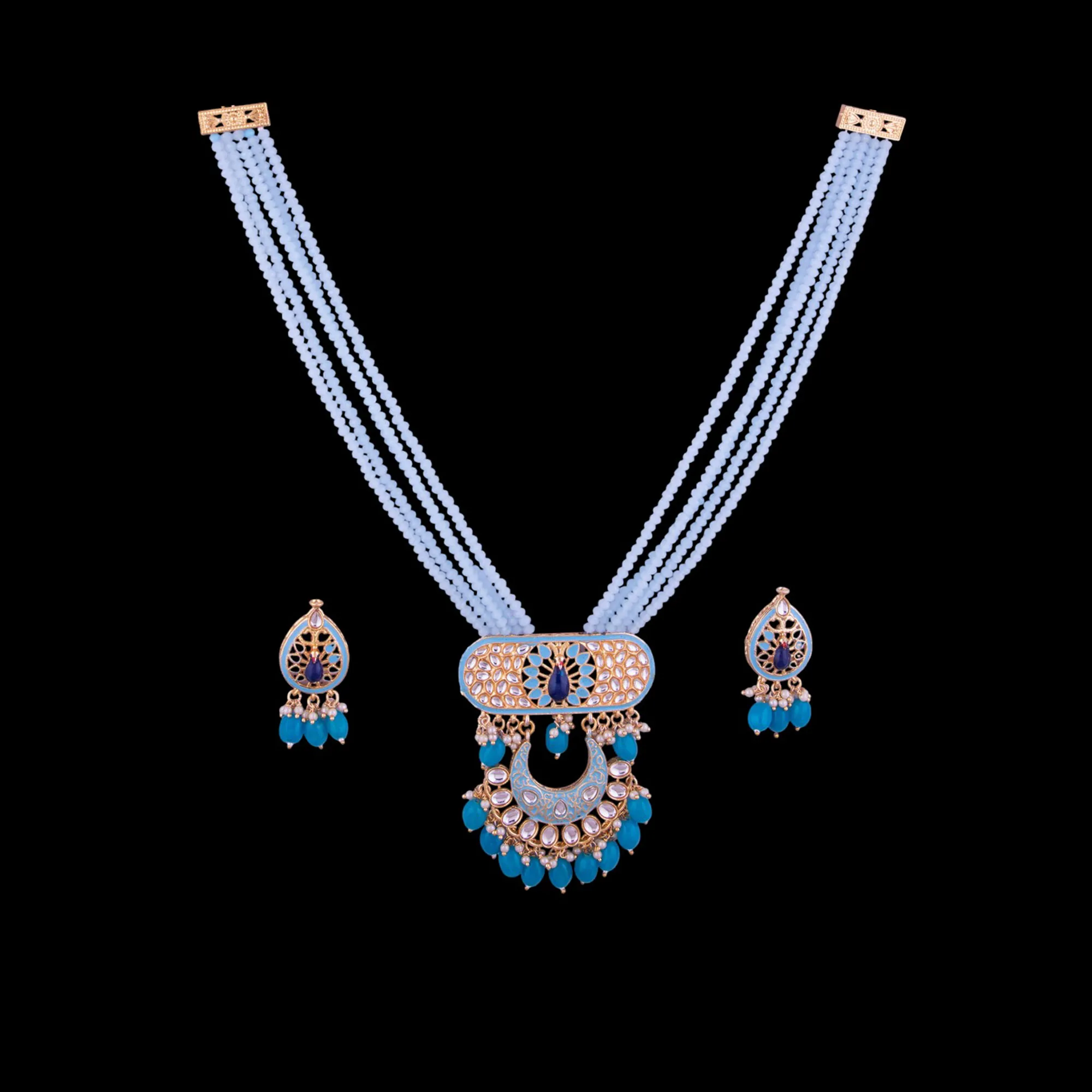 Beaded Chandbali Rani Pearl Mala Set