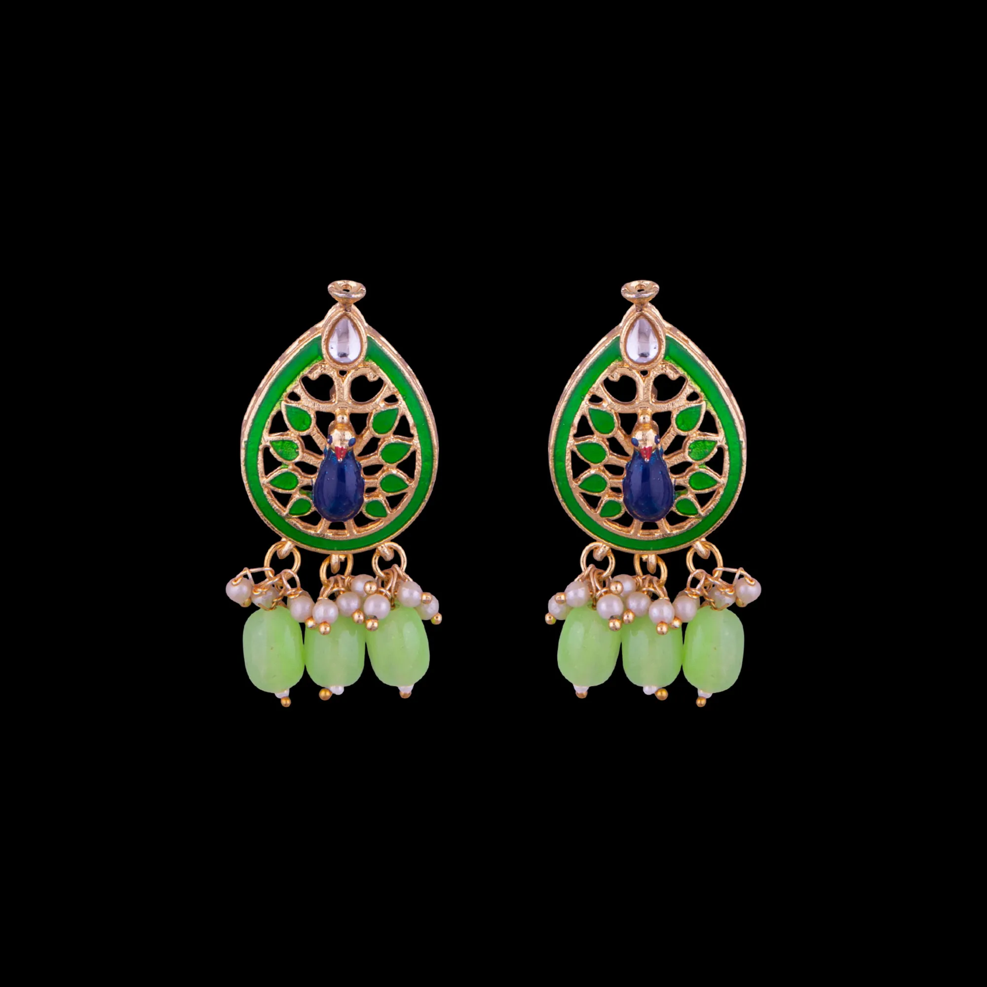 Beaded Chandbali Rani Pearl Mala Set