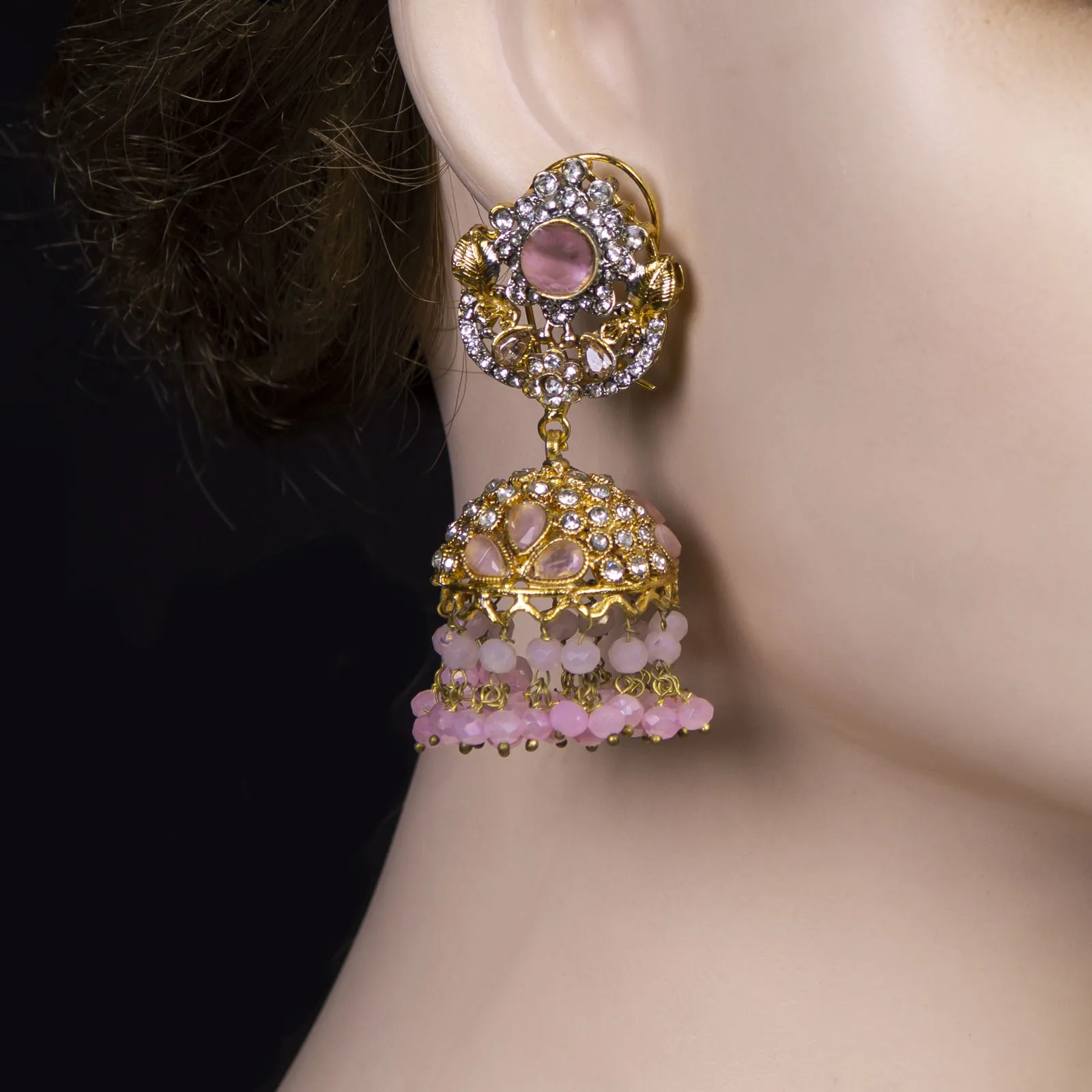 Regal Bead Jhumka Earrings