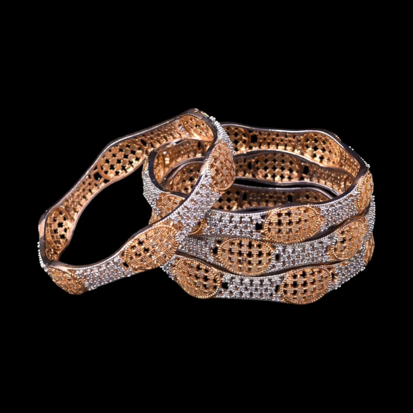 Rose Gold Plated Bangles Set