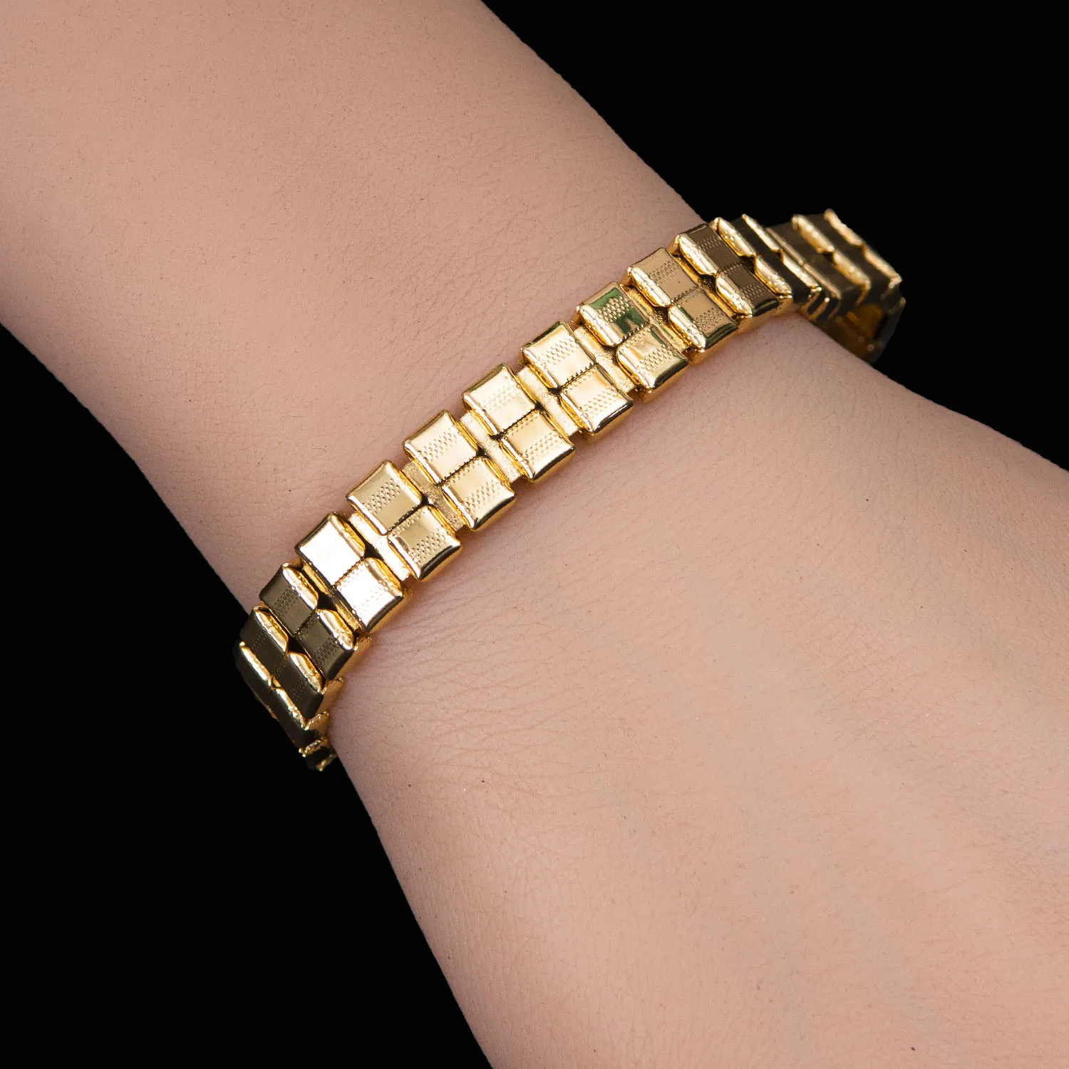 Square Chain Gold Plated Bracelet