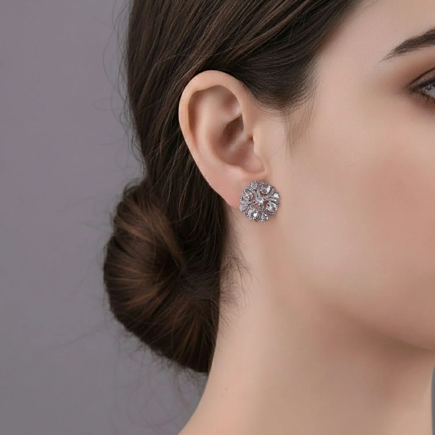 Flower Cluster Stud Earring