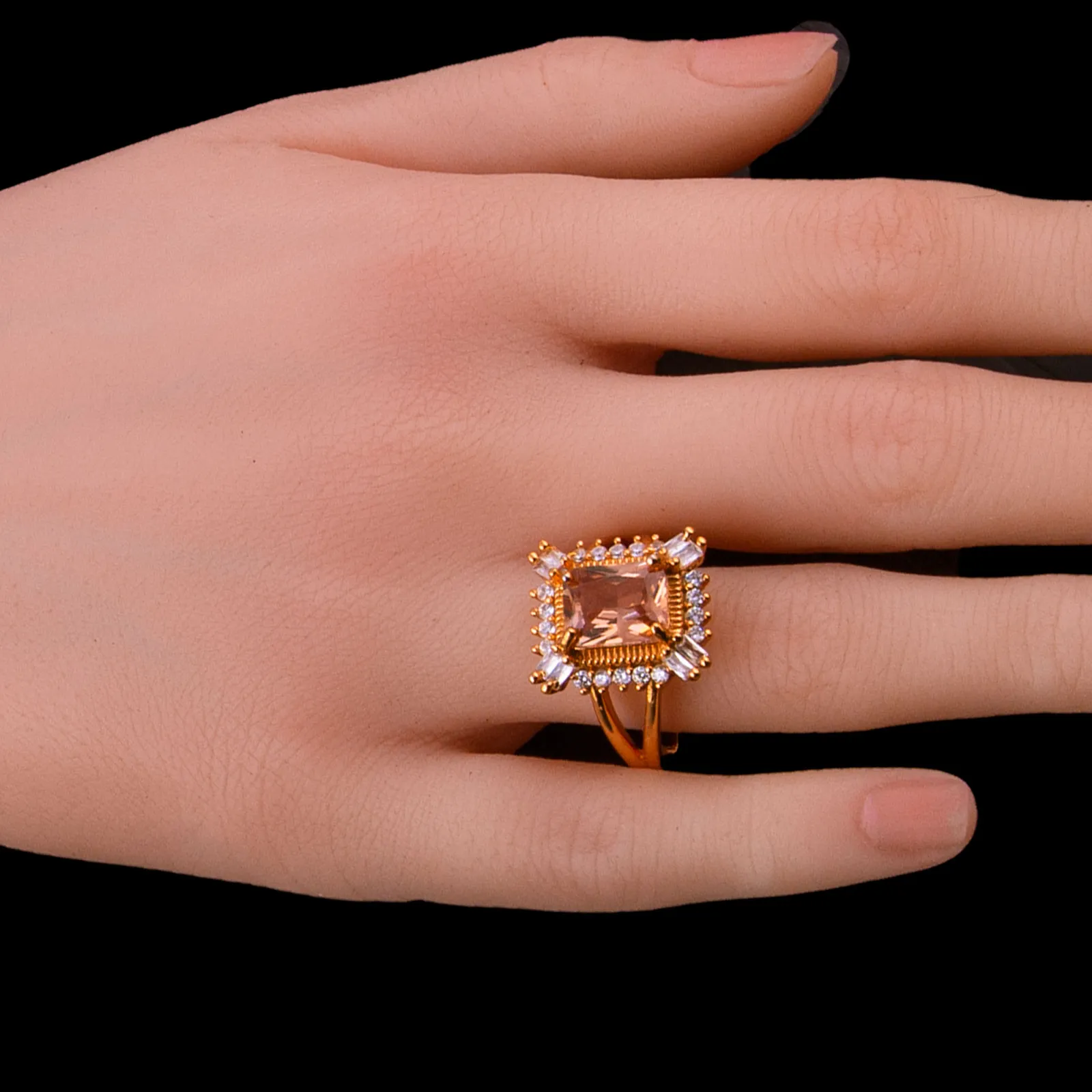 Gold Toned Cocktail Ring