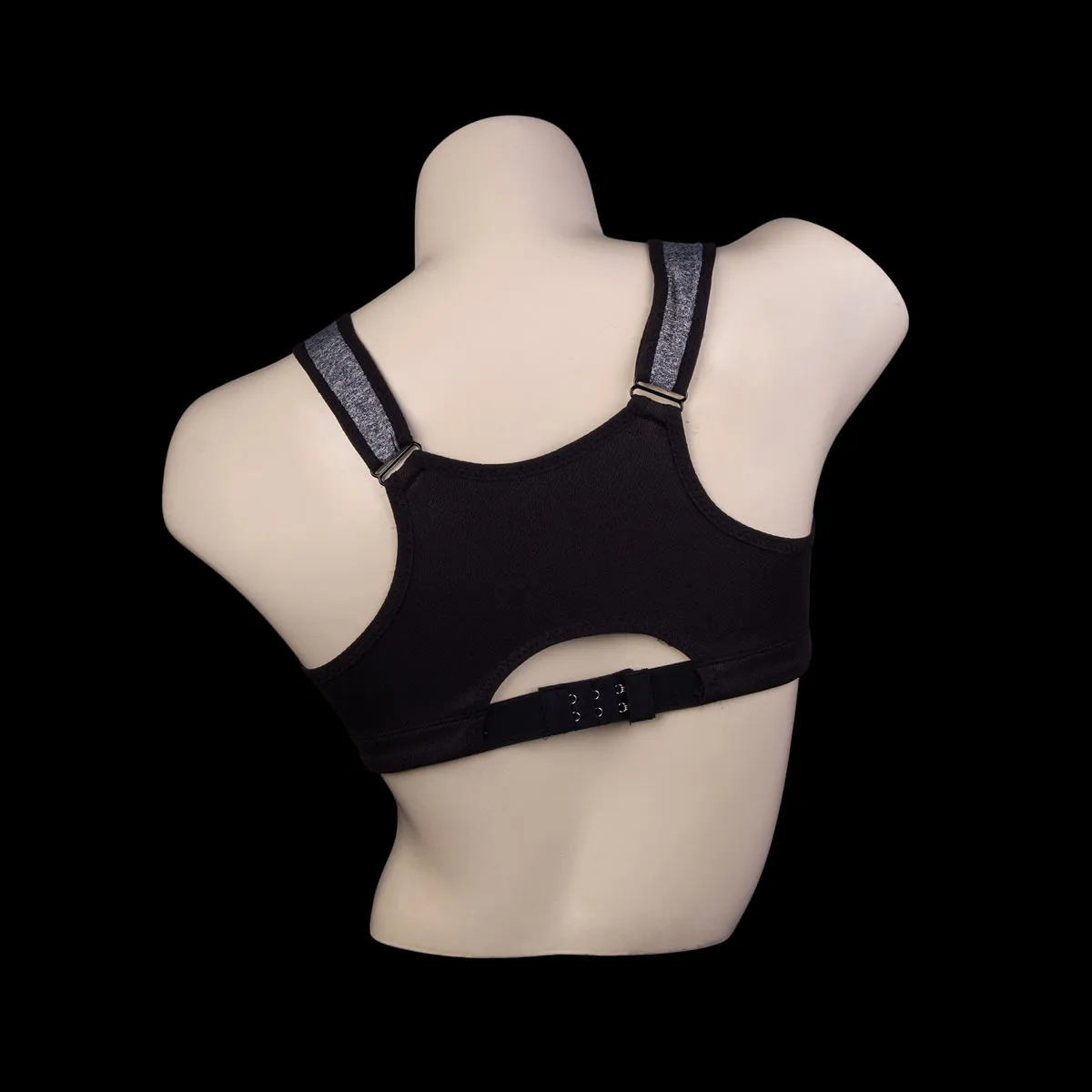 Gray Color Front Zip Sports Bra