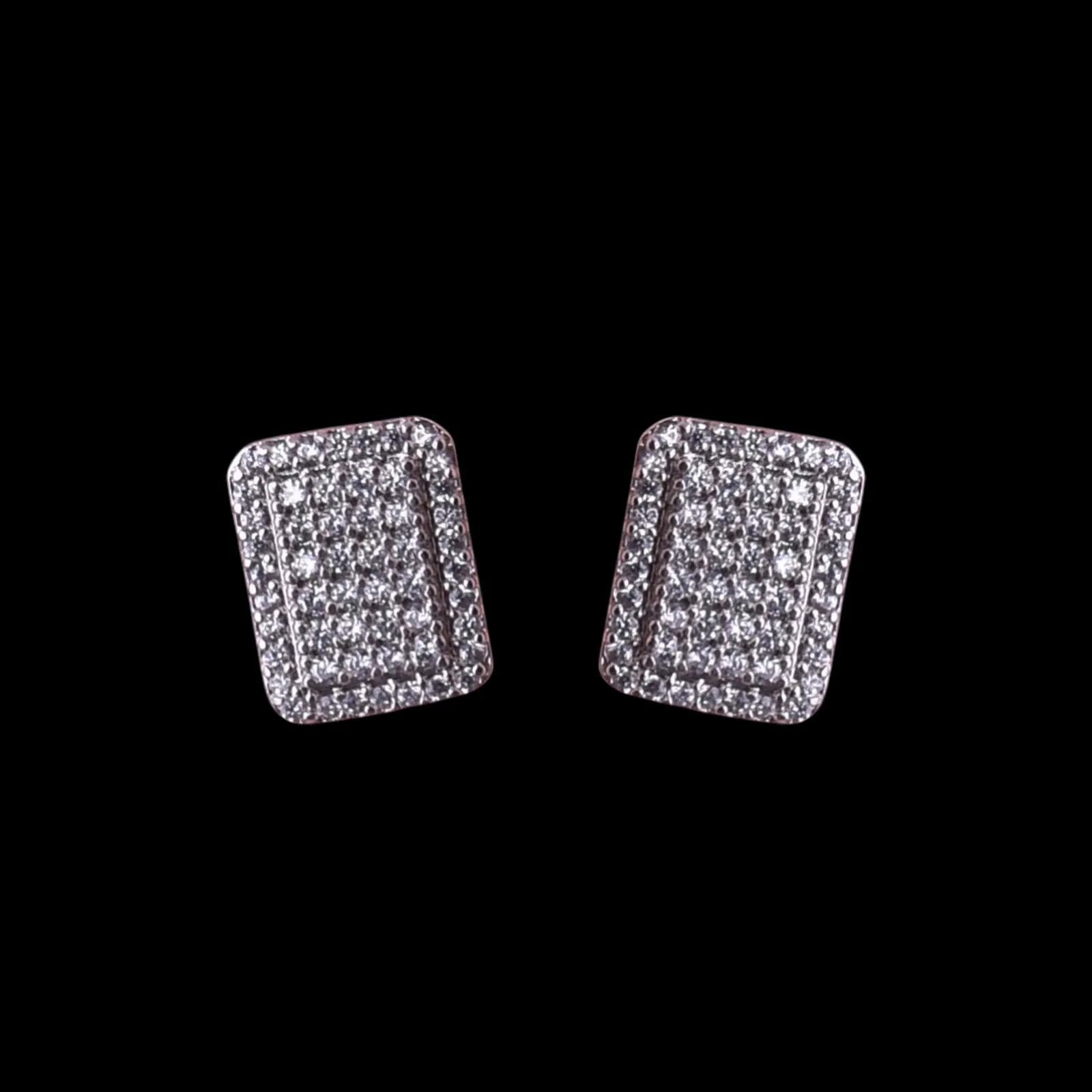 Cubic Zirconia Square Stud Earrings
