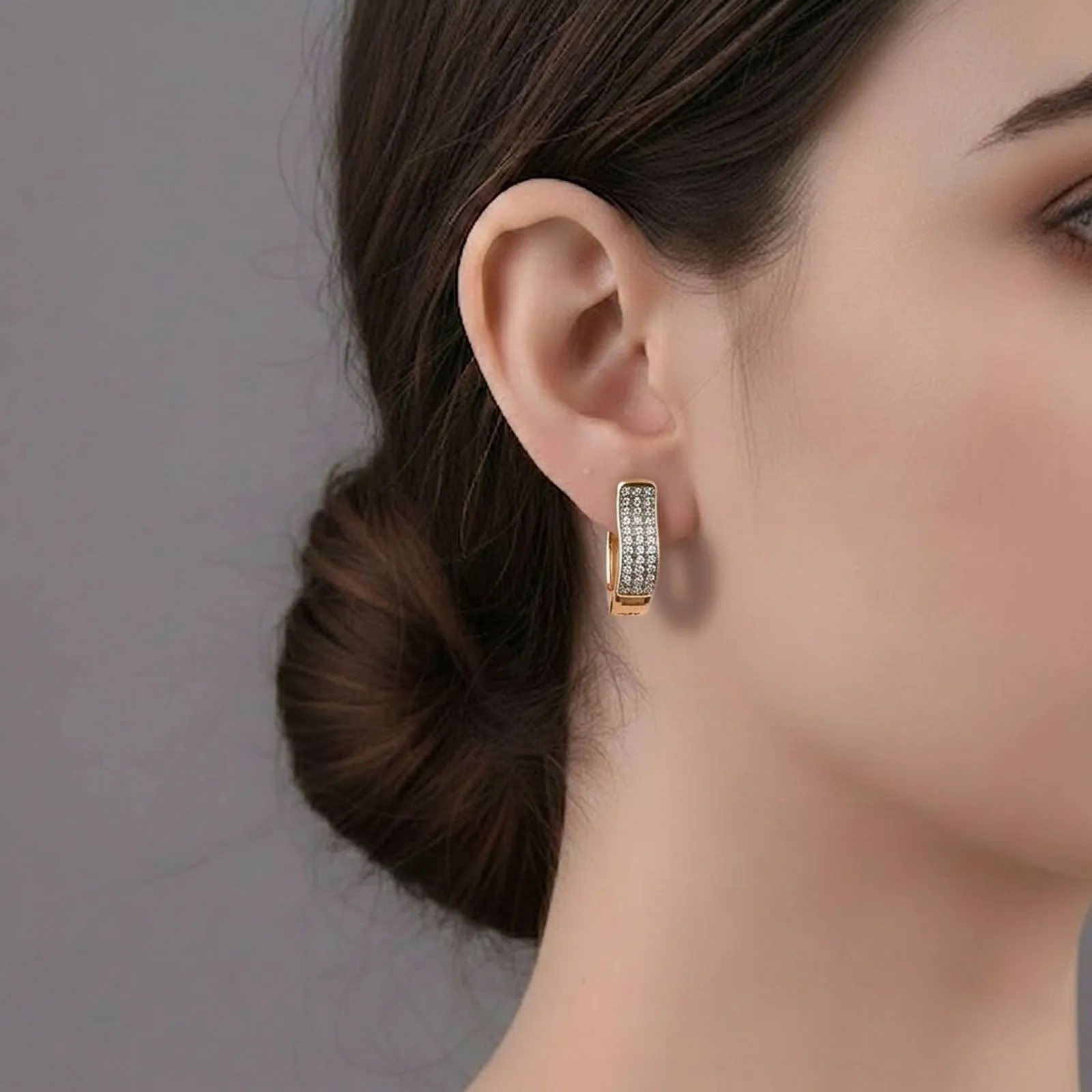 Curved Hoop Earrings Pair