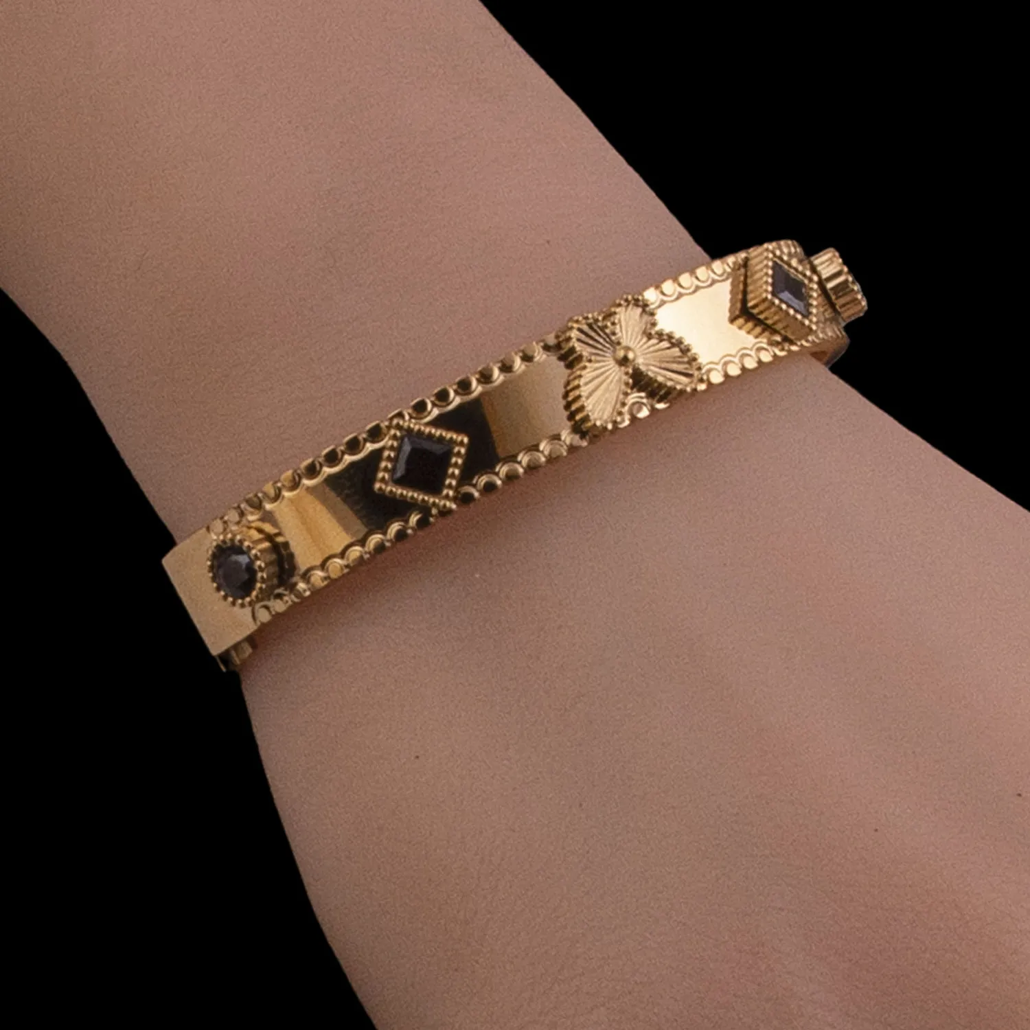 Gold Toned Bangle Cuff Bracelet