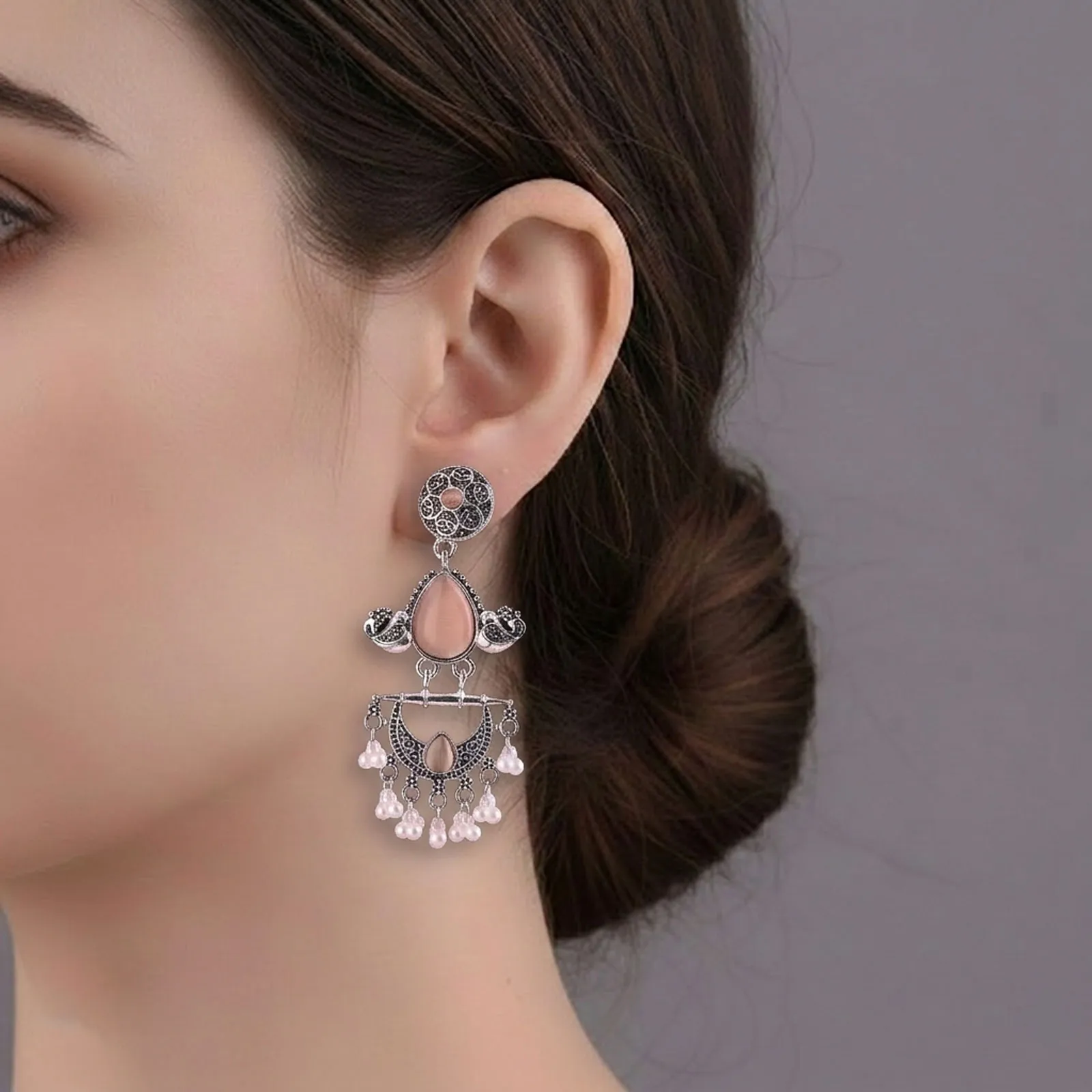 Filigree Teardrop Shaped Earrings