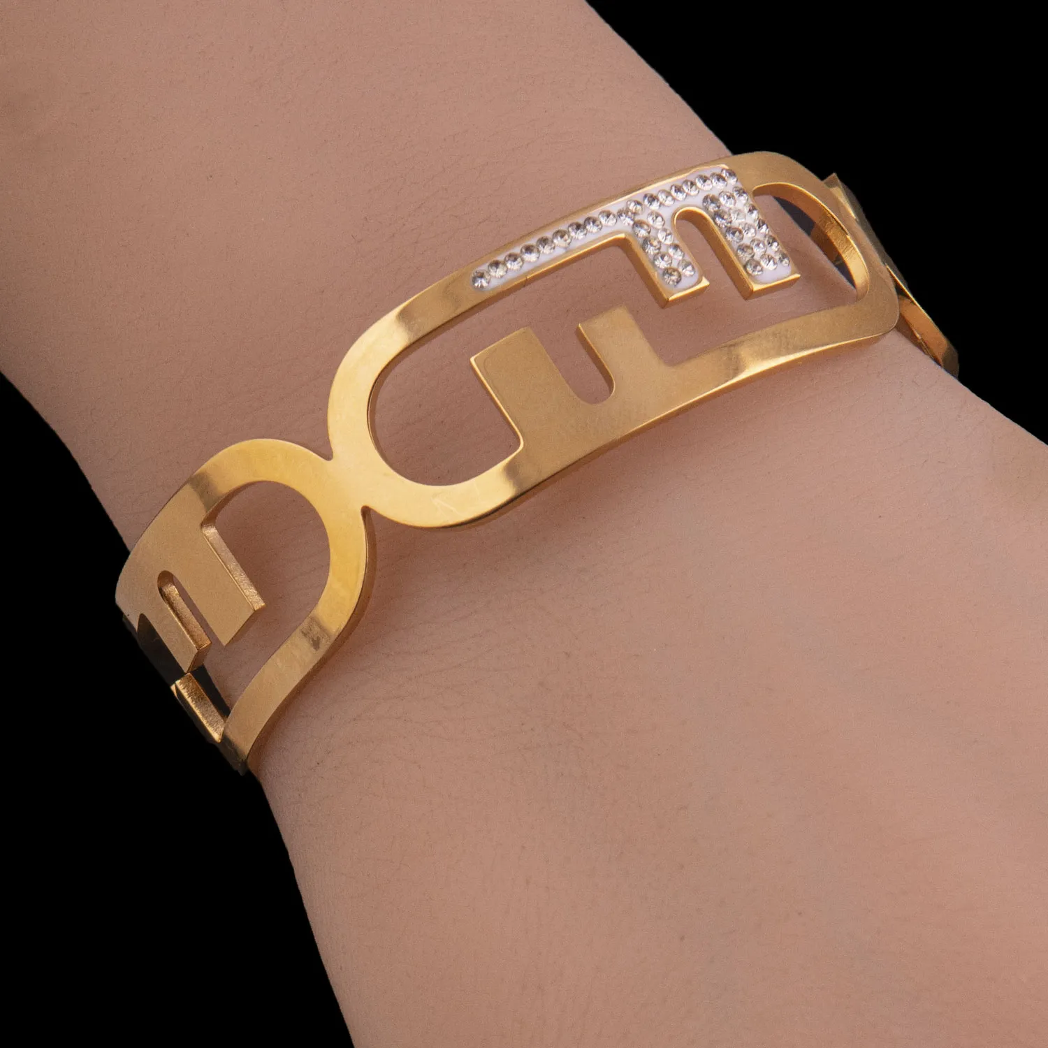 Gold Tone Open Cuff Bracelet