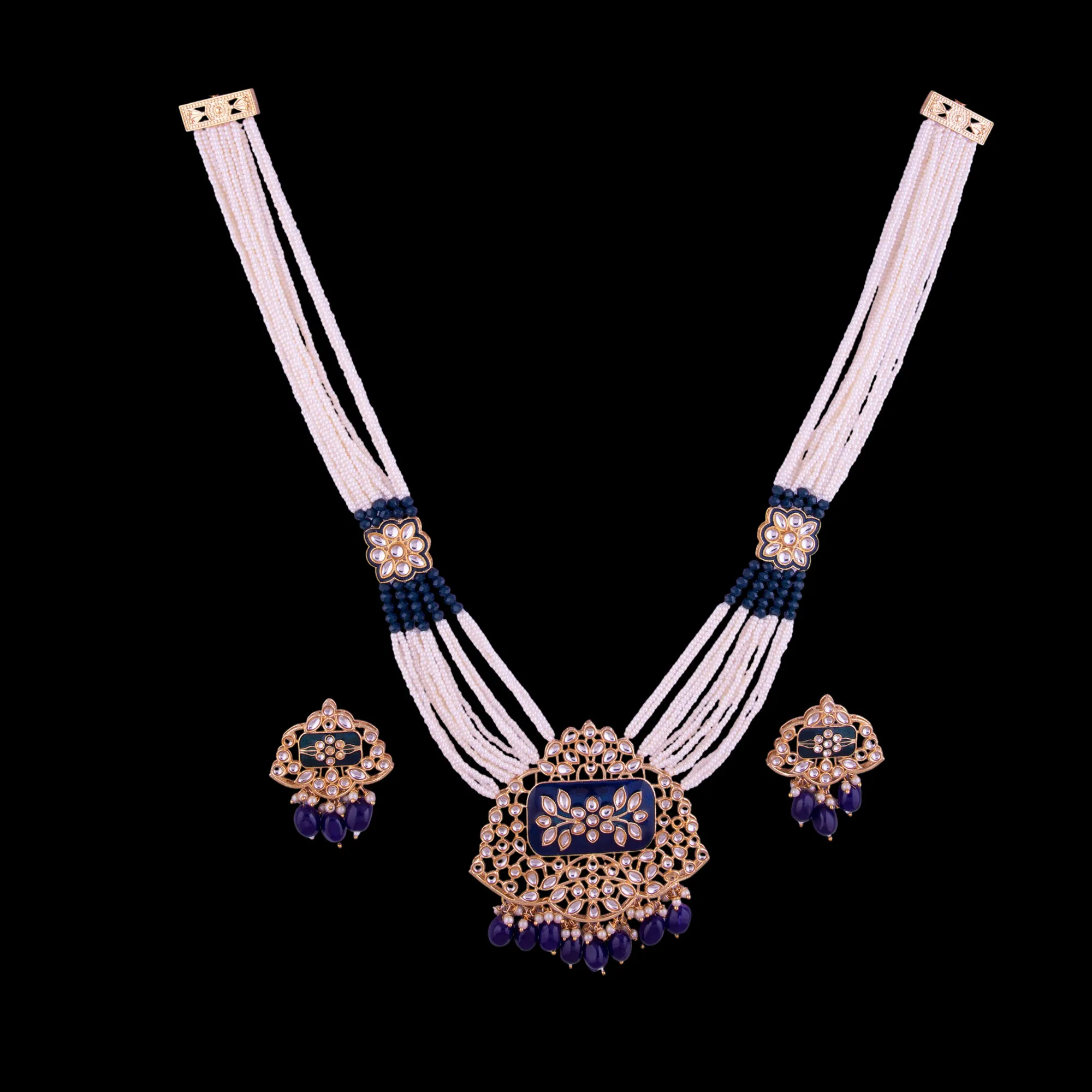Kundan Pearl Rani Mala Set