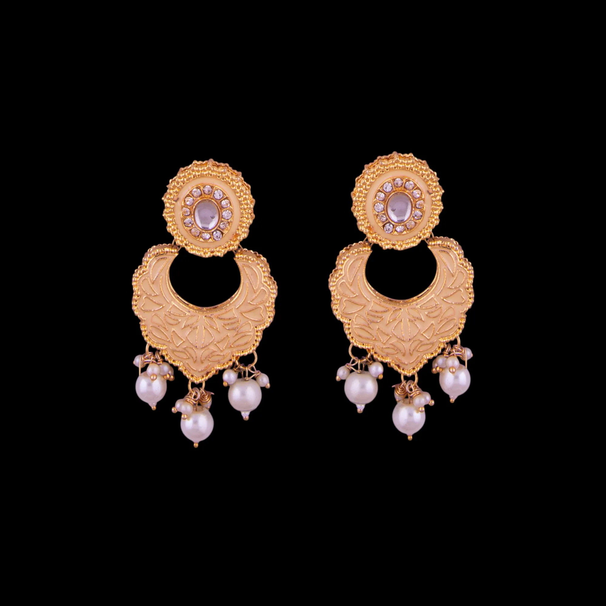 Traditional Indian Kundan Pearl Mala Set