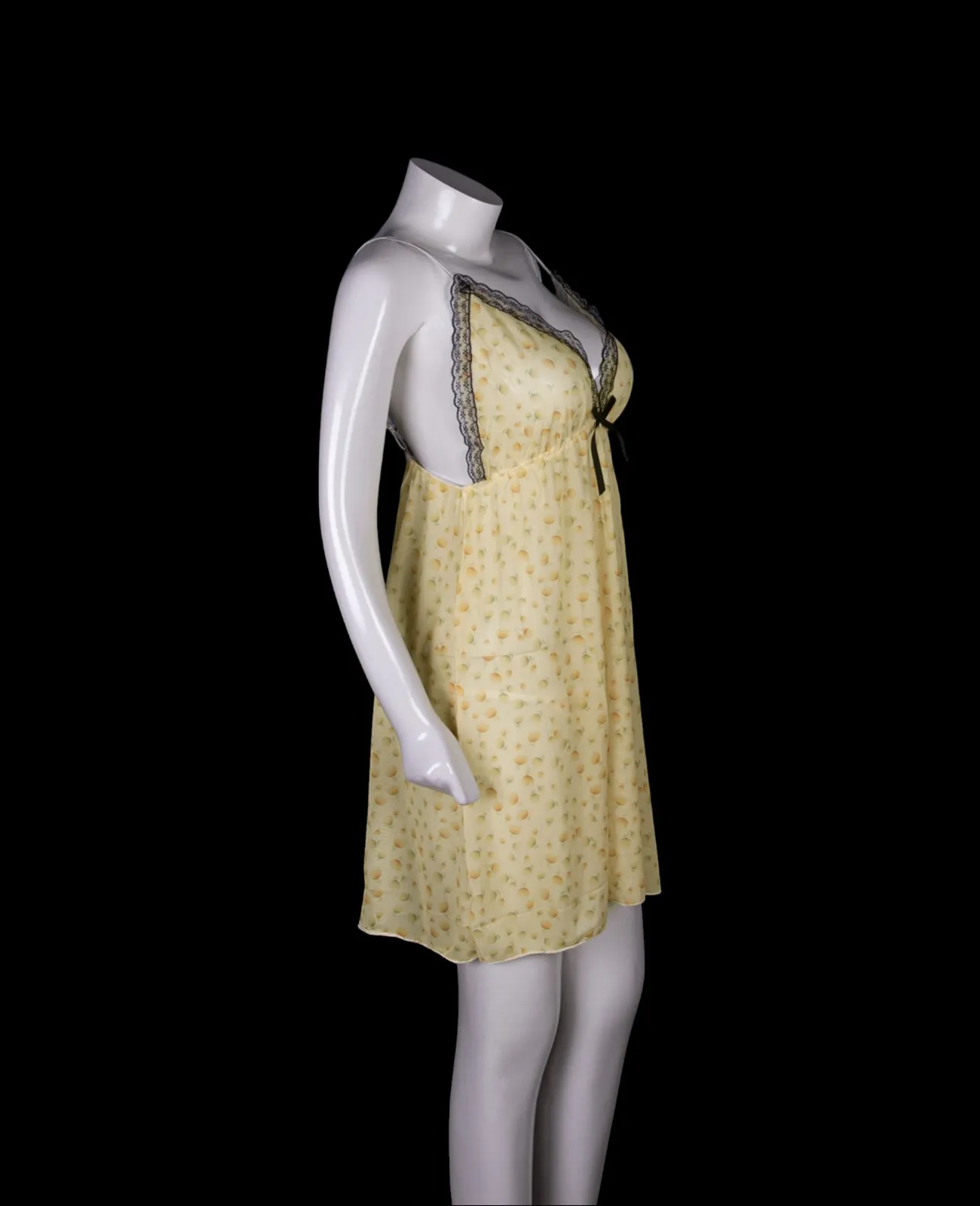 Yellow Floral Lingerie Night Dress