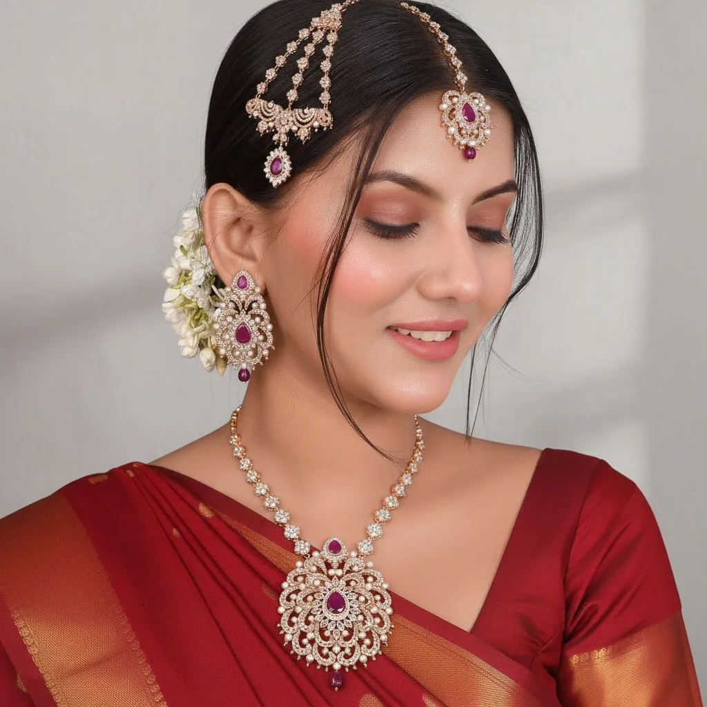 Designer Zirconia Bridal Jewellery Set