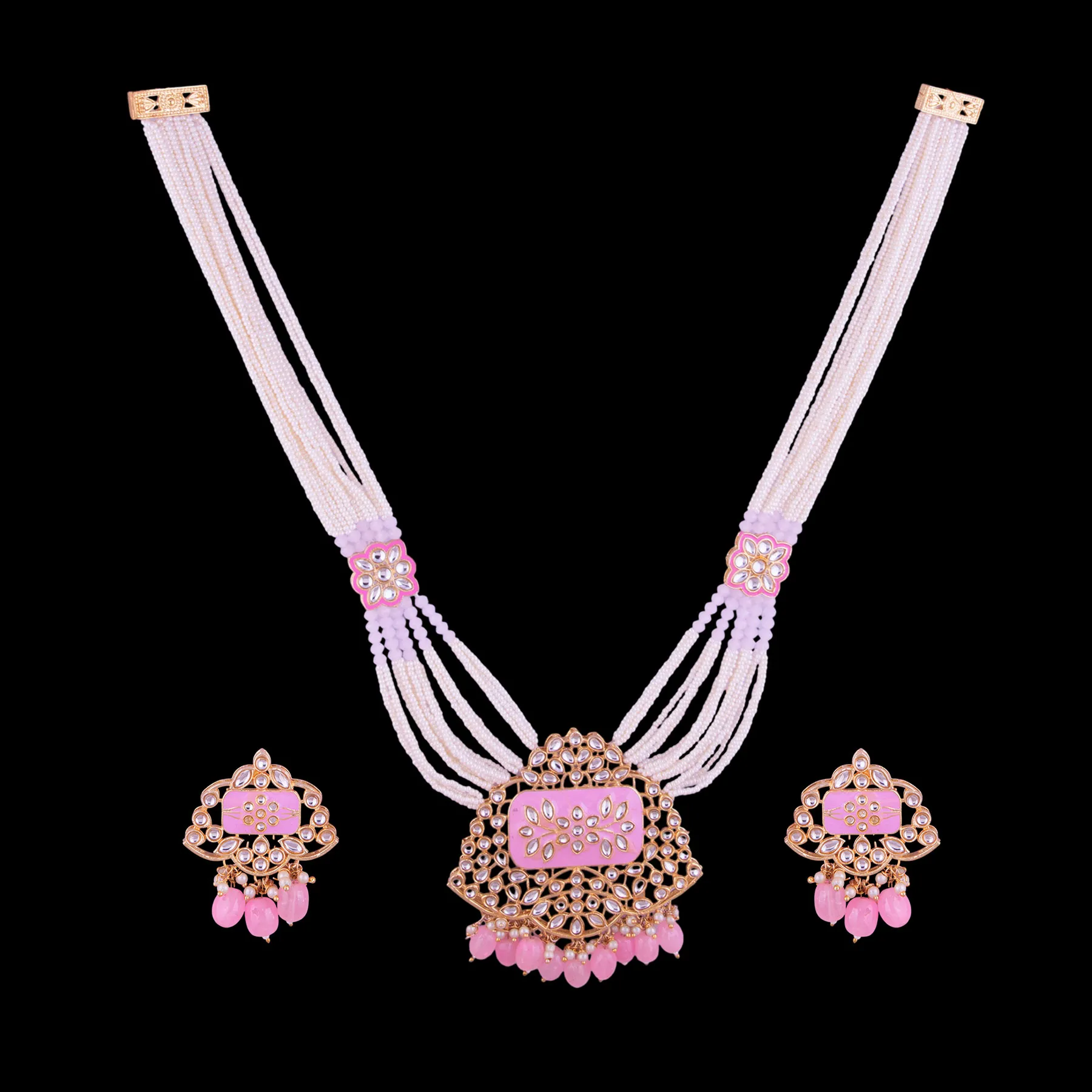 Kundan Pearl Rani Mala Set
