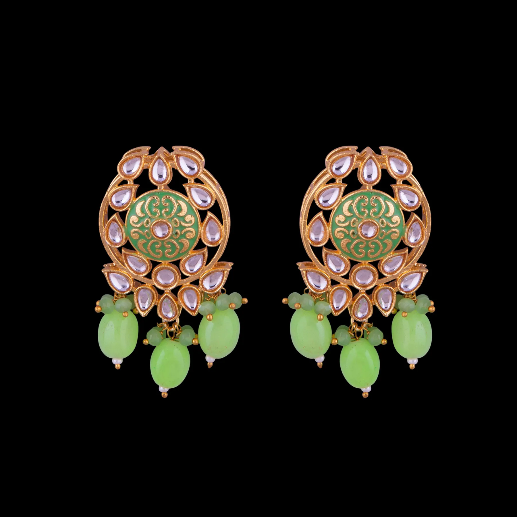 Kundan Meenakari Beaded Mala Set