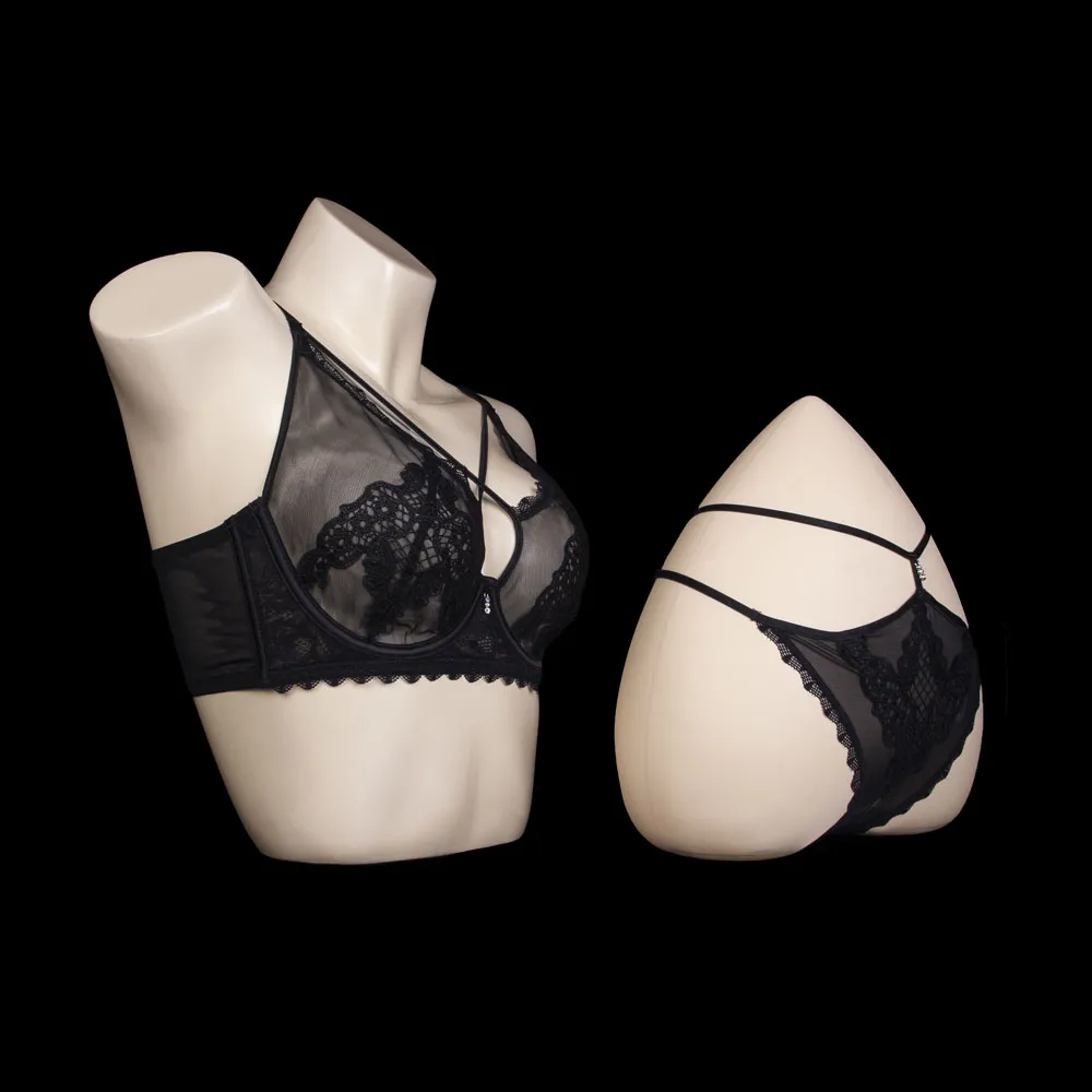 Transparent Lace Bra Set