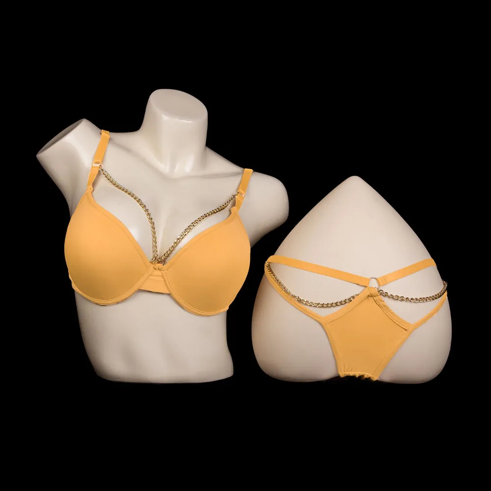 Push Up Padded Chain Bra Set