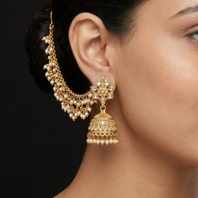 Gold Plated Sahara Pearl Earrings
