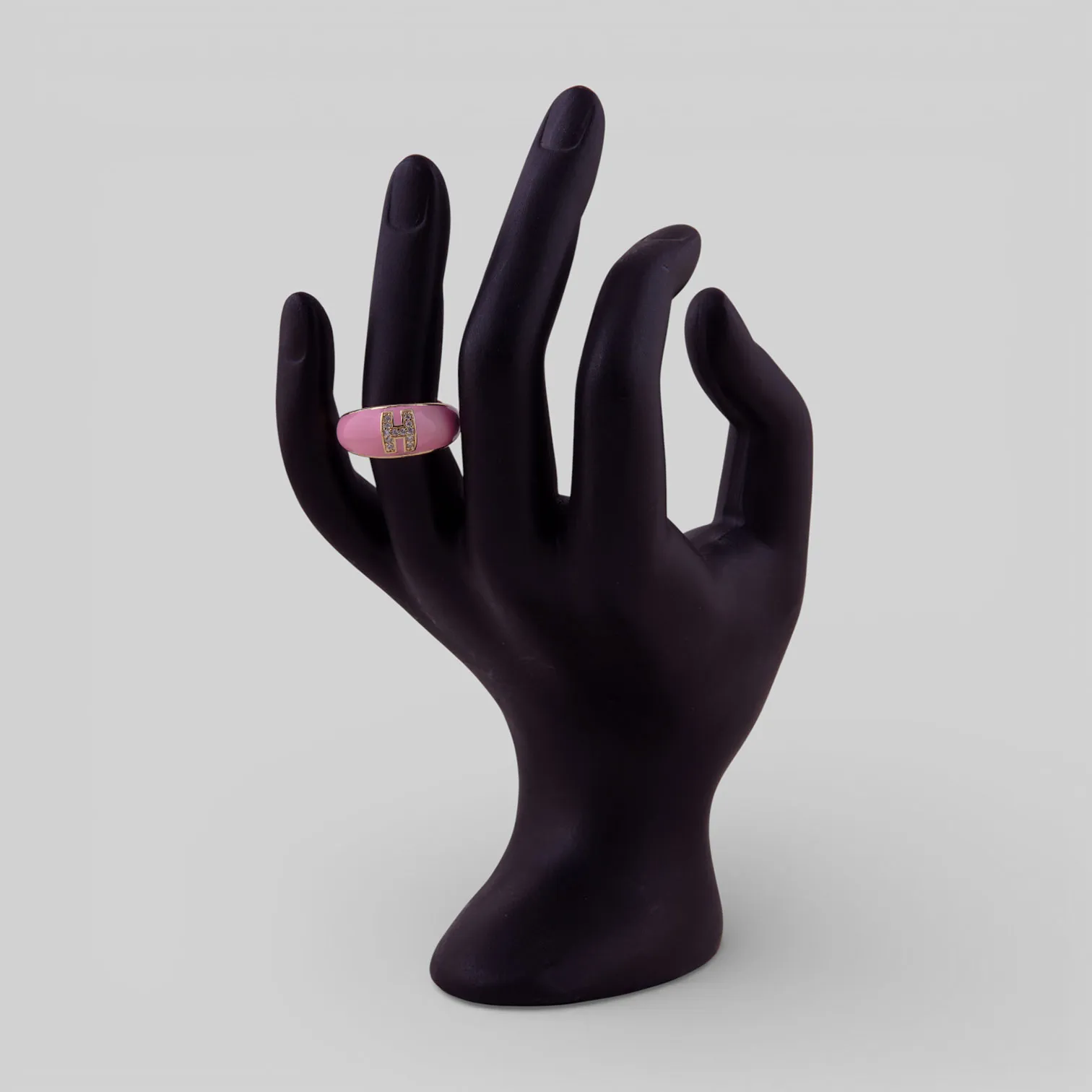 Pink Chunky Letter Open Rings For Women