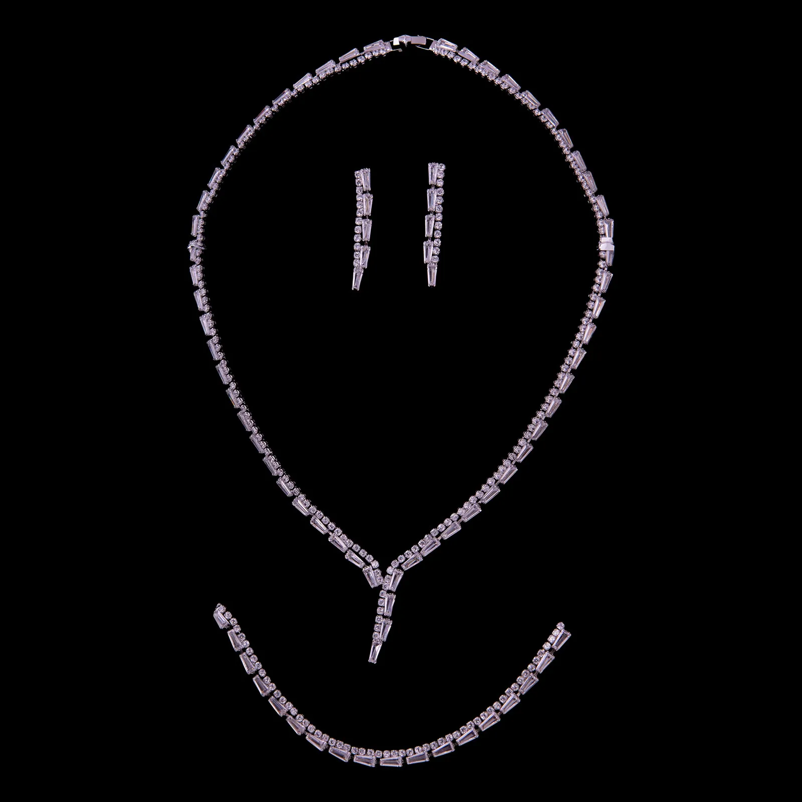 Crystals Clear Party Necklace Set