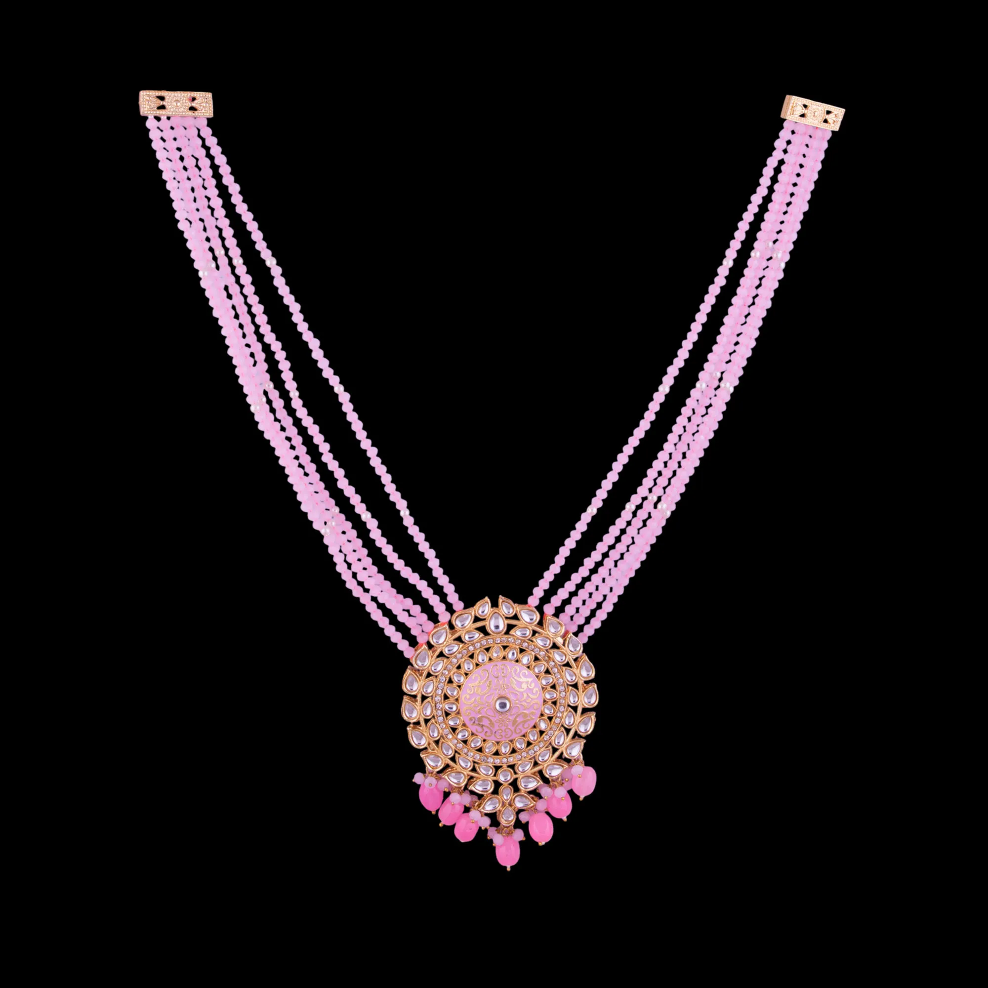 Kundan Meenakari Beaded Mala Set