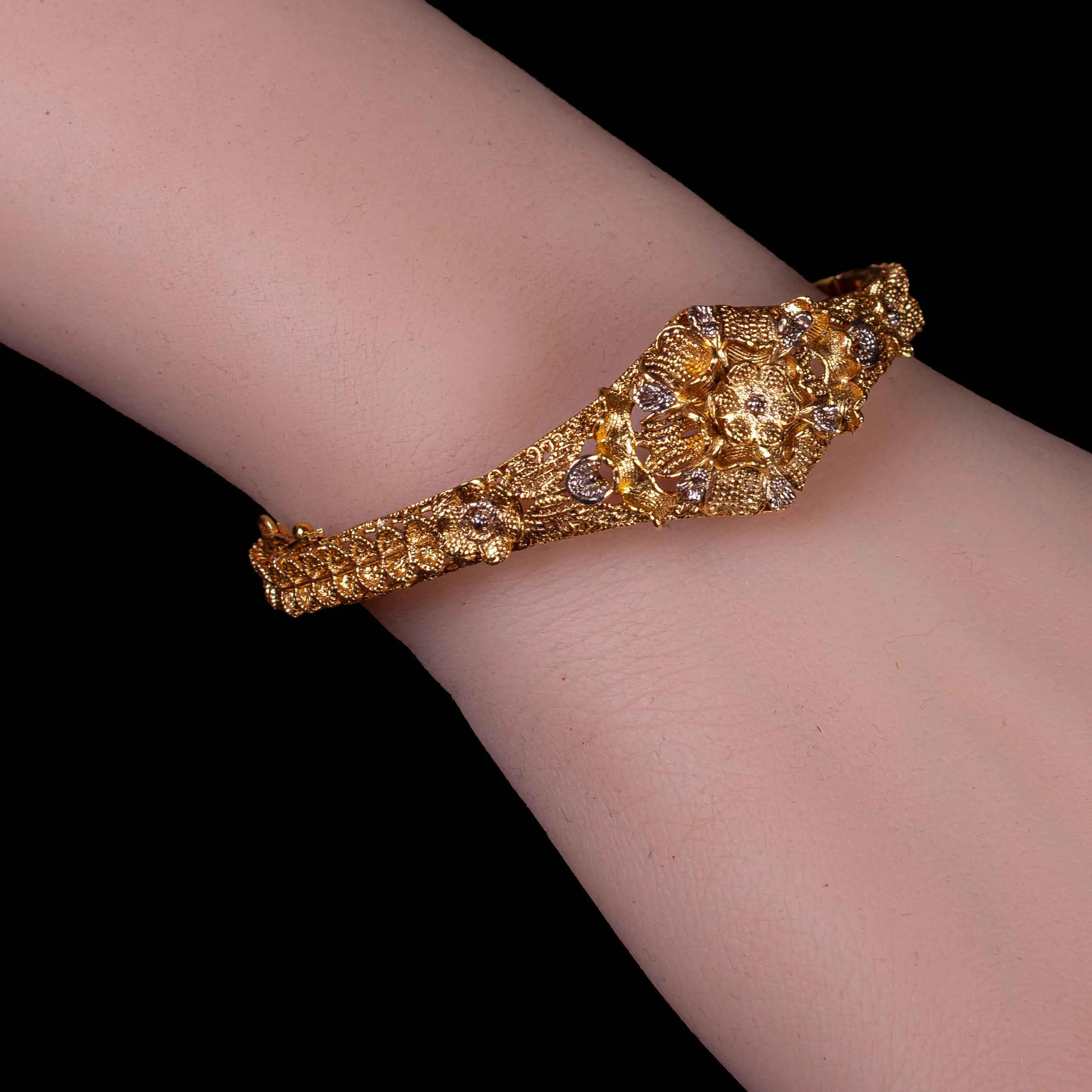 Fancy Gold Plated Single Bangle For Ladies