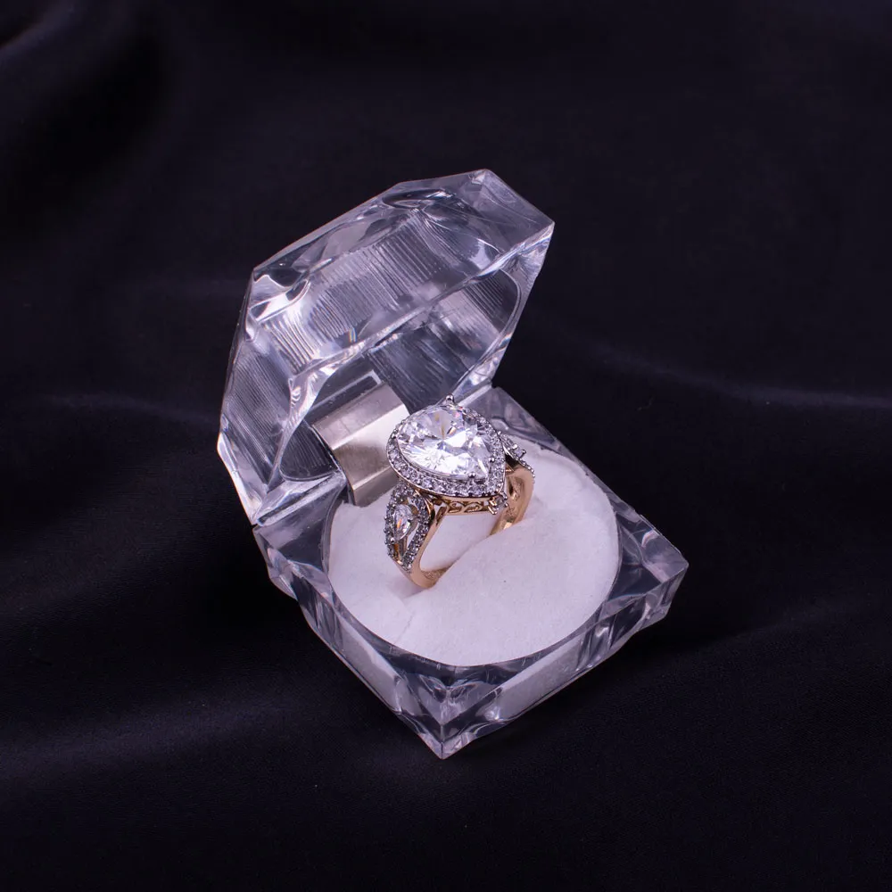 Pear Shaped Zircon Halo Ring