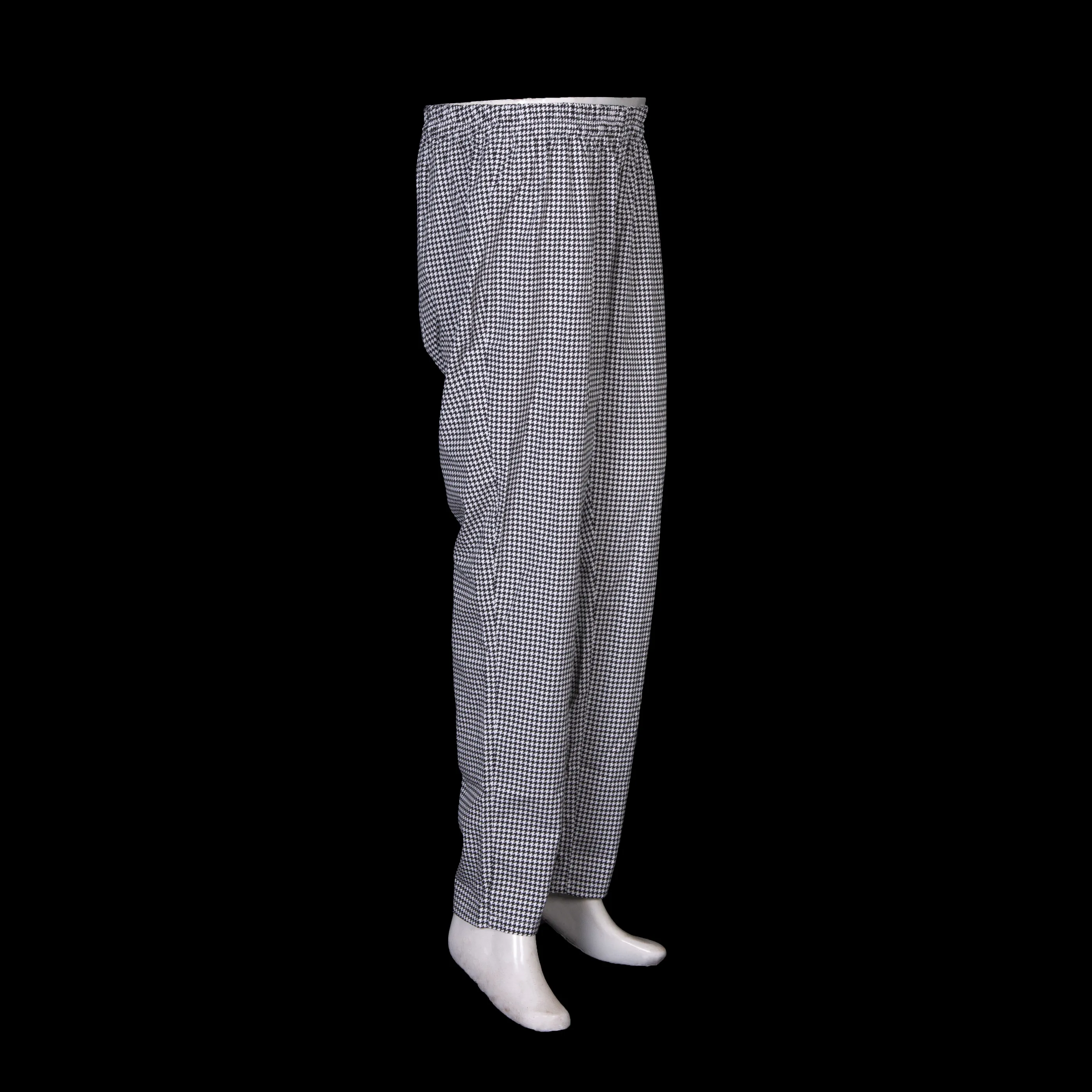 Houndstooth Elastic Waistband Printed Chef Pant