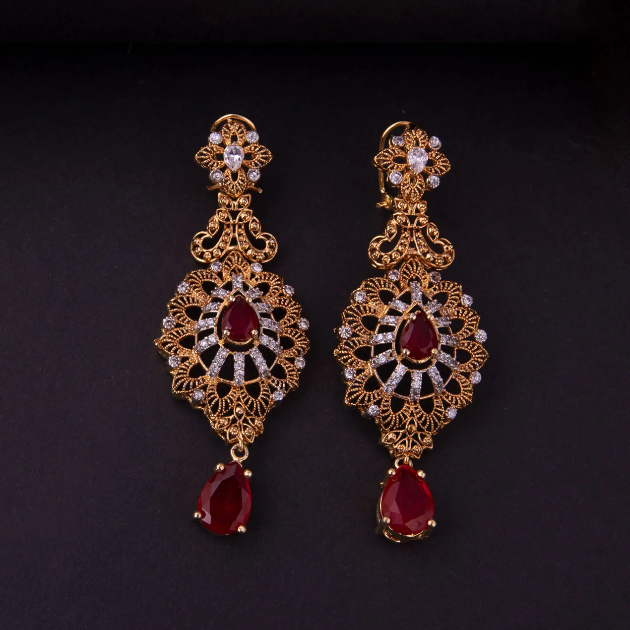 Antique Gold Filigree Bridal Necklace Set