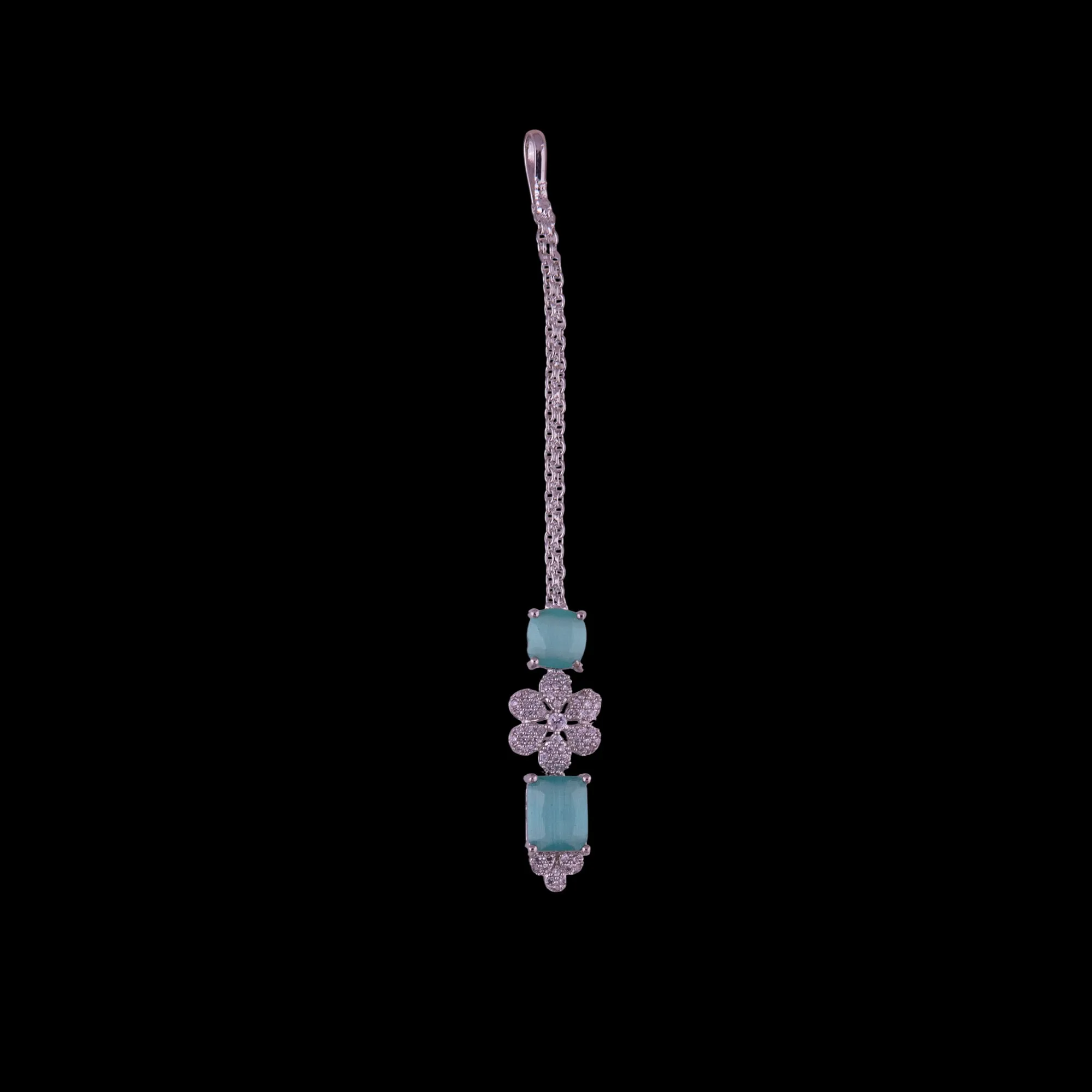 Floral Square Zircon Necklace Set