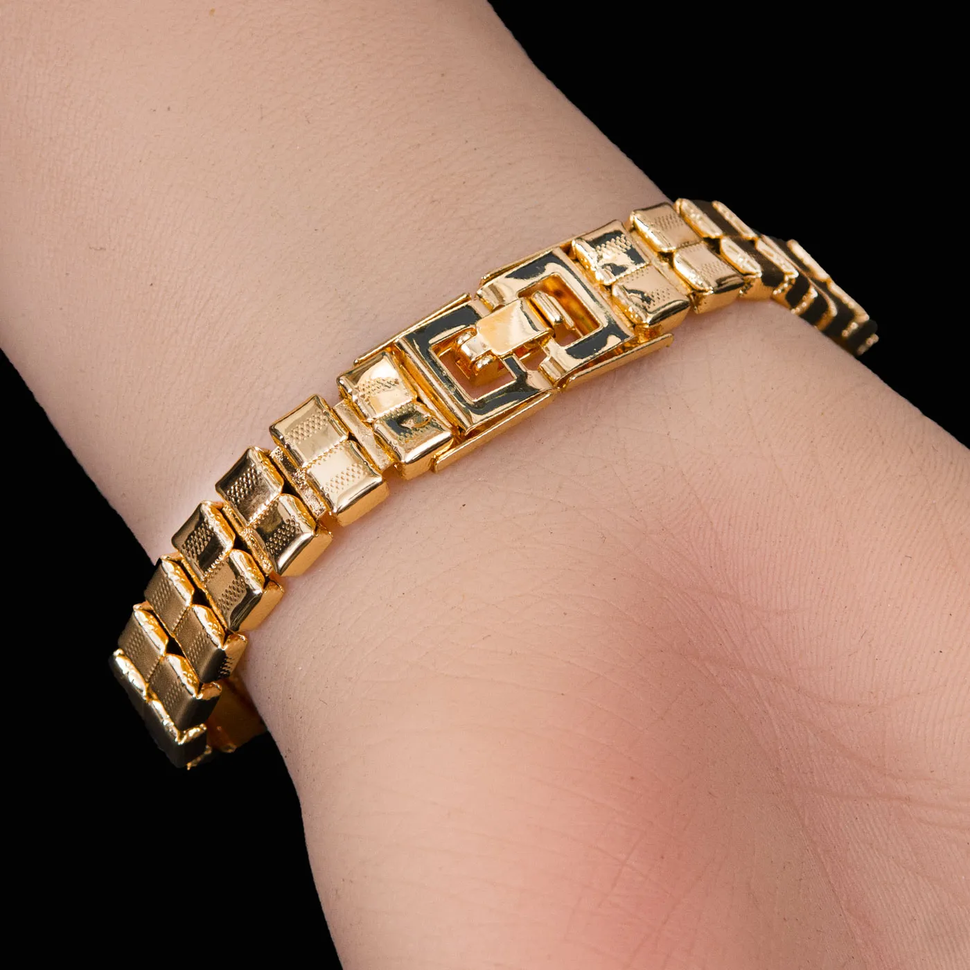 Square Chain Gold Plated Bracelet