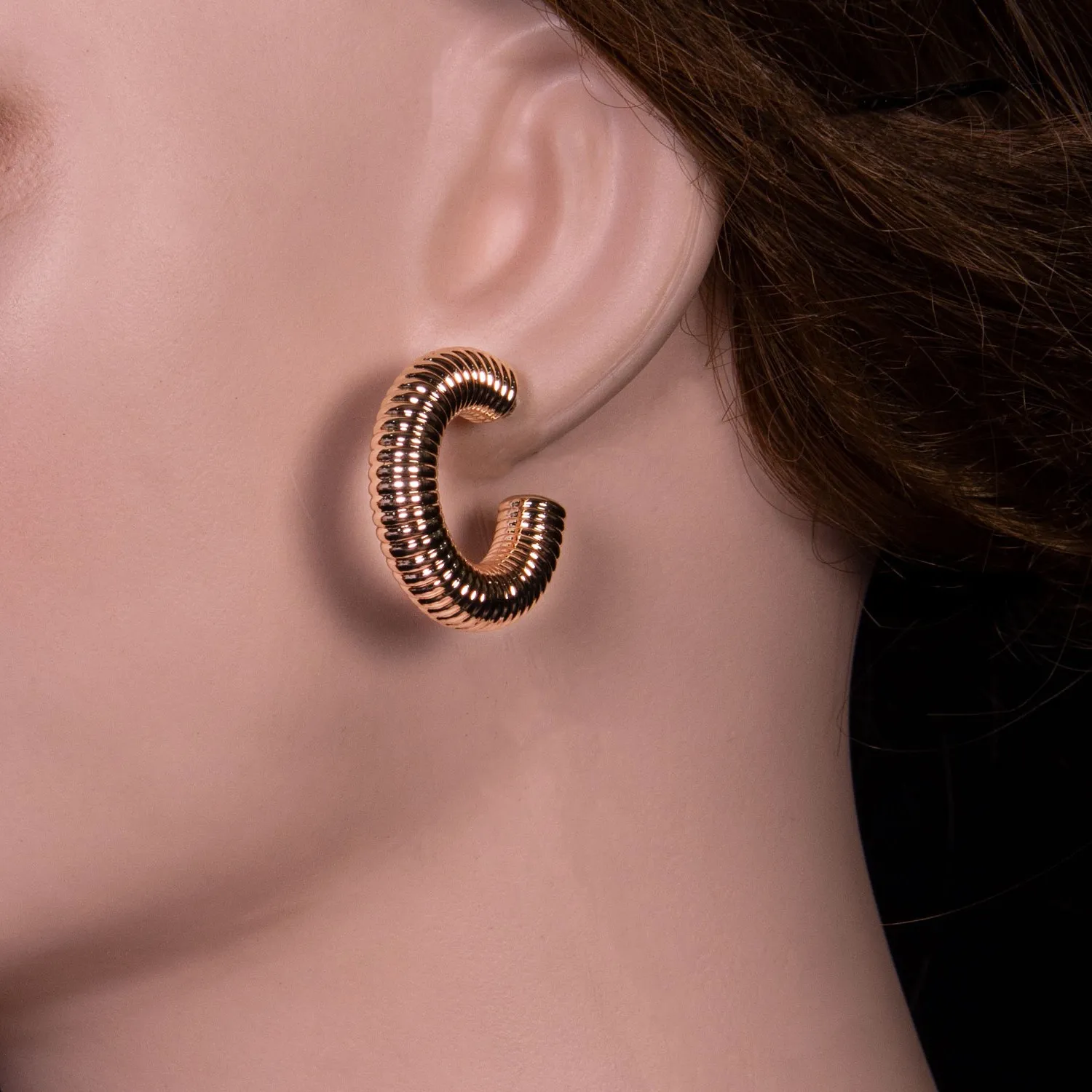 Textured Coil Hoop Earrings
