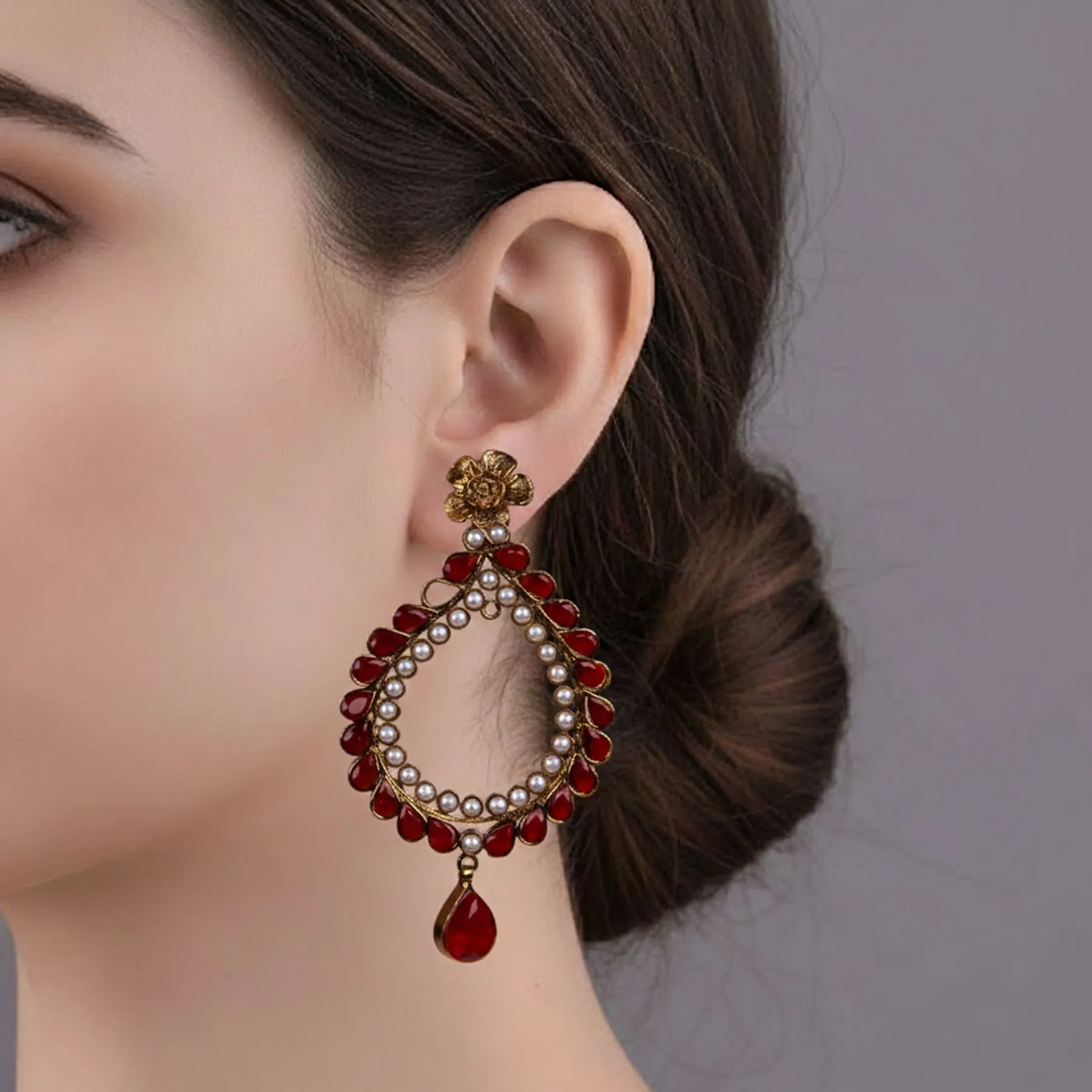 Chandbali Pearl Earring