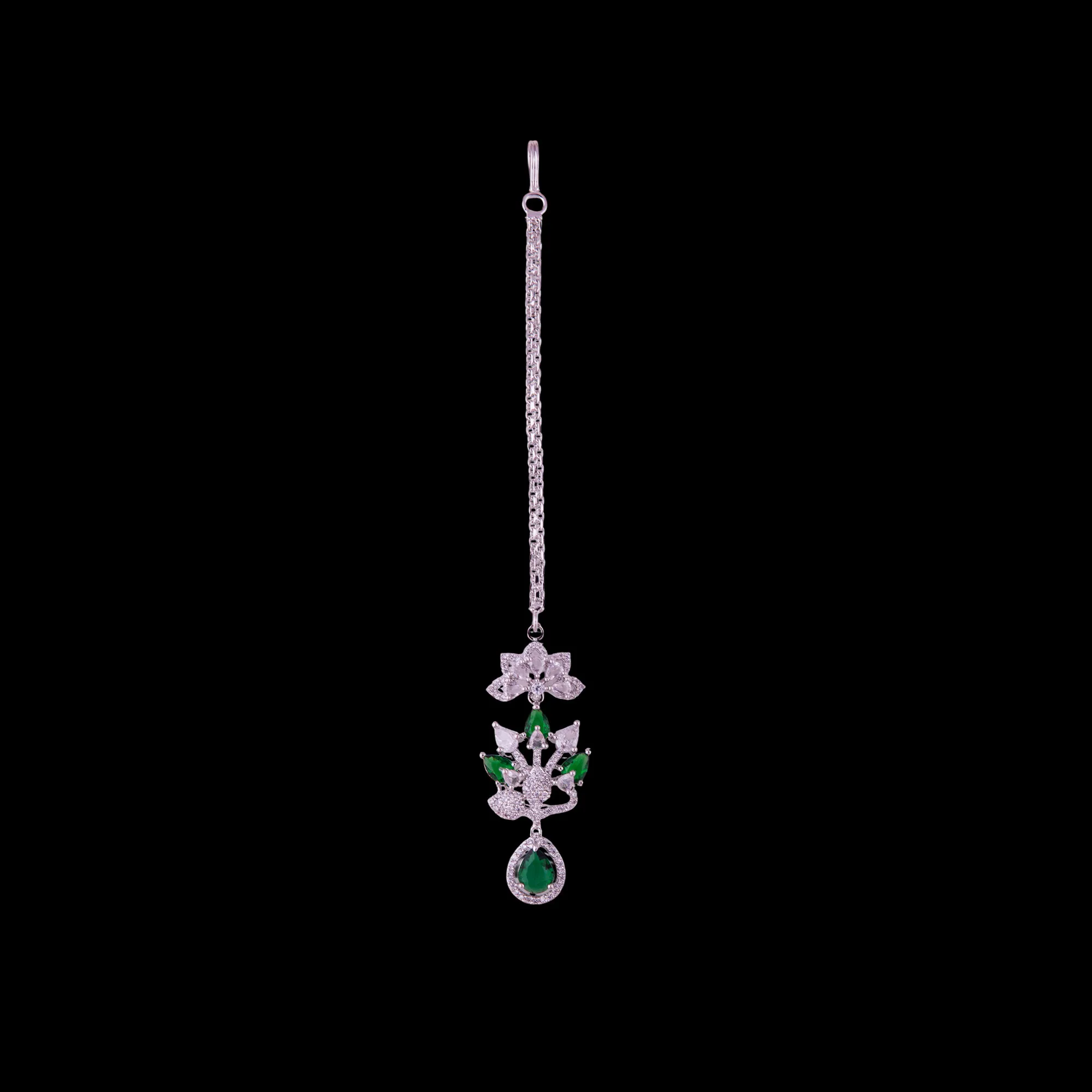 Green Stone Zirconia Emerald Necklace set