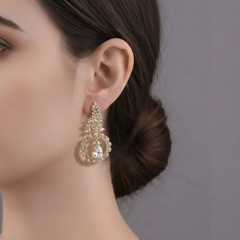 Gold Plated Dangle Drop Earrings