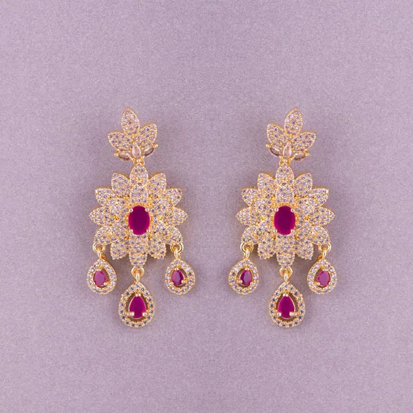 Ruby American Diamond Earrings