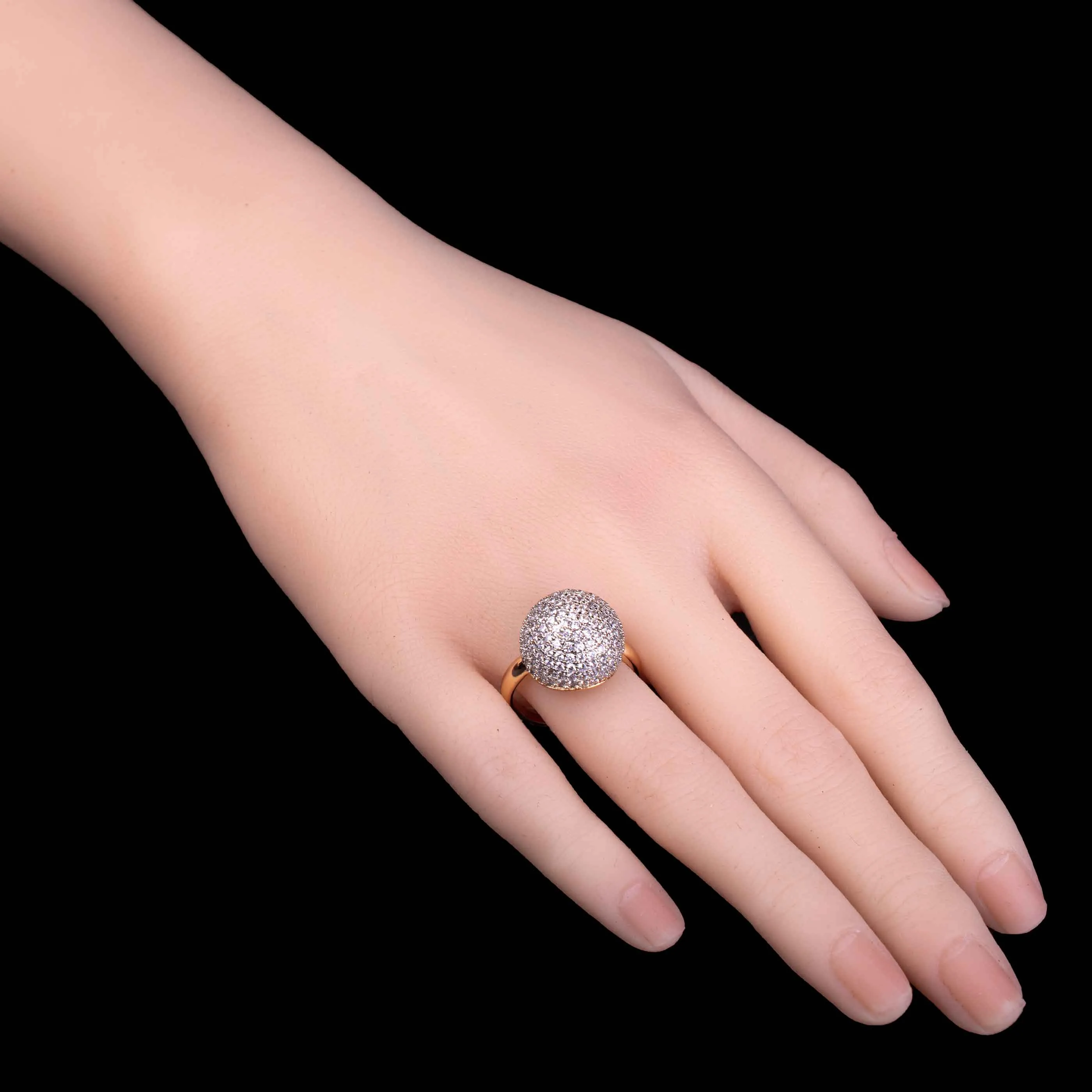Silver Crystal Ball Women’s Ring