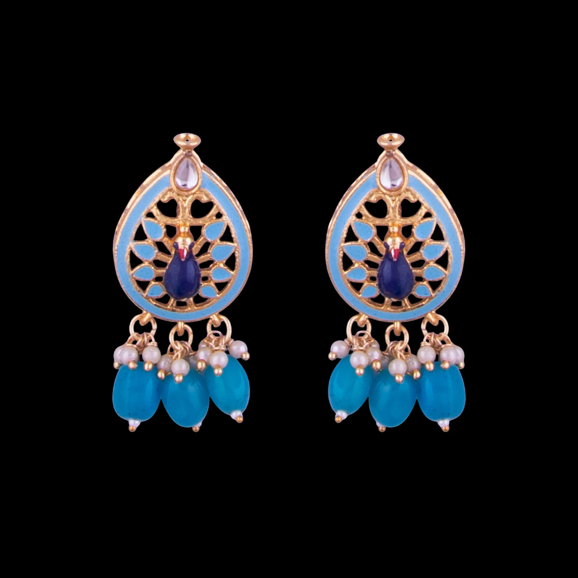 Beaded Chandbali Rani Pearl Mala Set