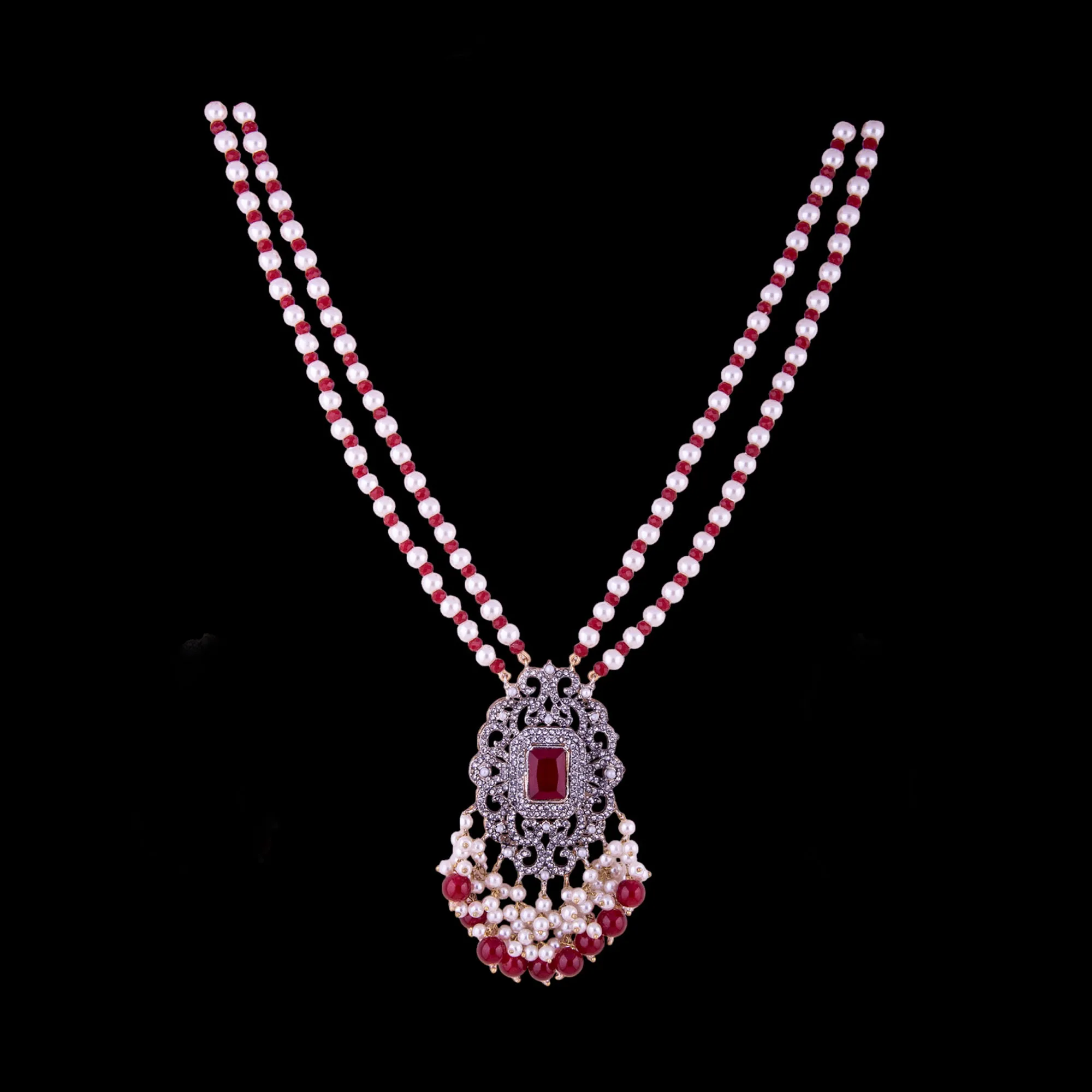 Kundan & Pearl Long Mala Set