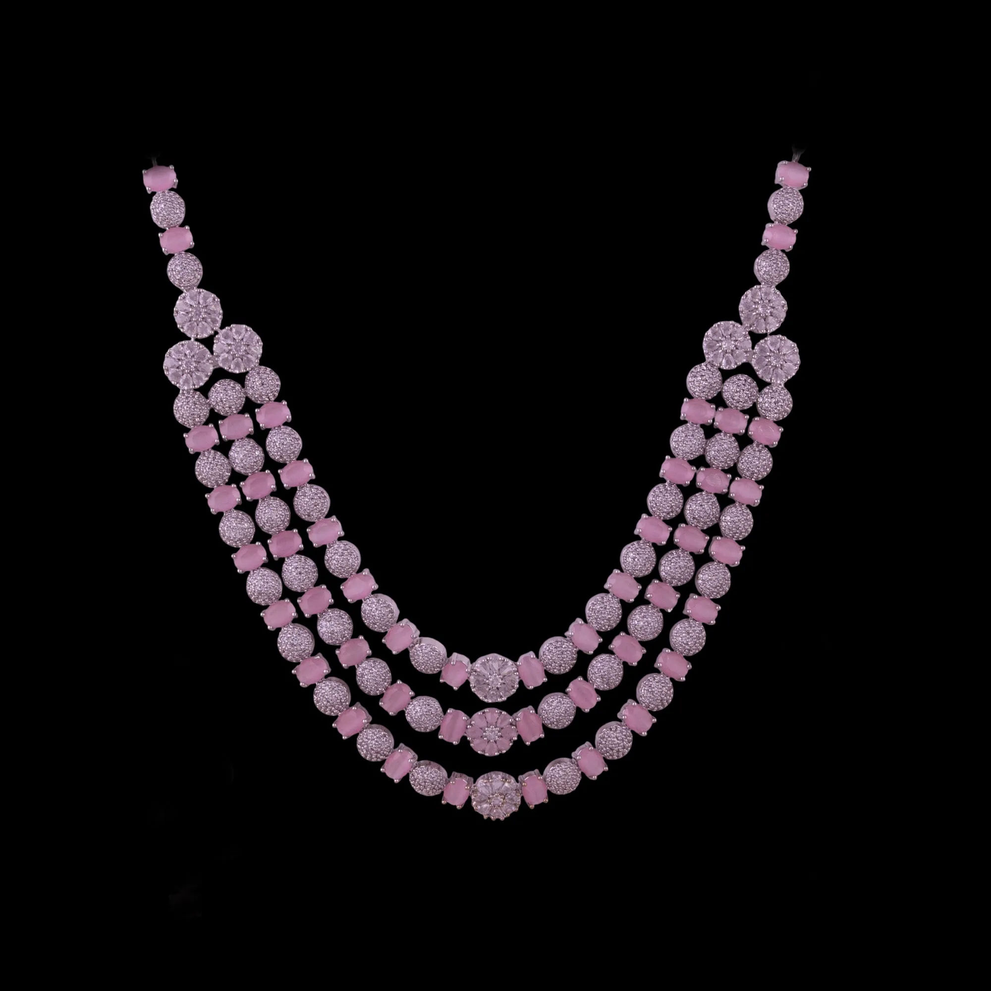 Pink Blush Zirconia Necklace Set