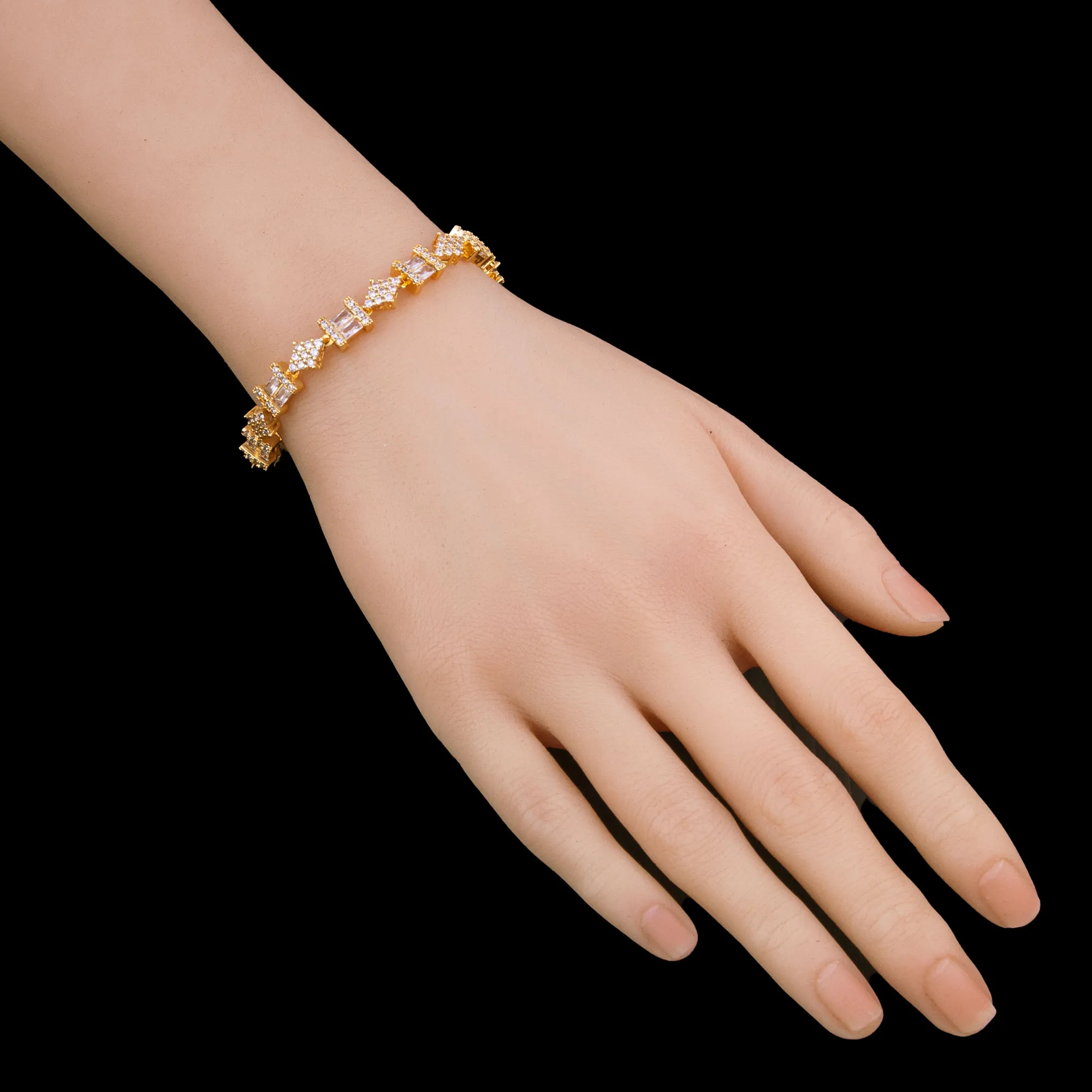 Gold Plated CZ Stone Tennis Bracelet