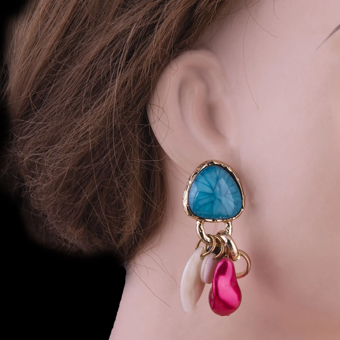 Ocean Stone Charm Dangle Earring